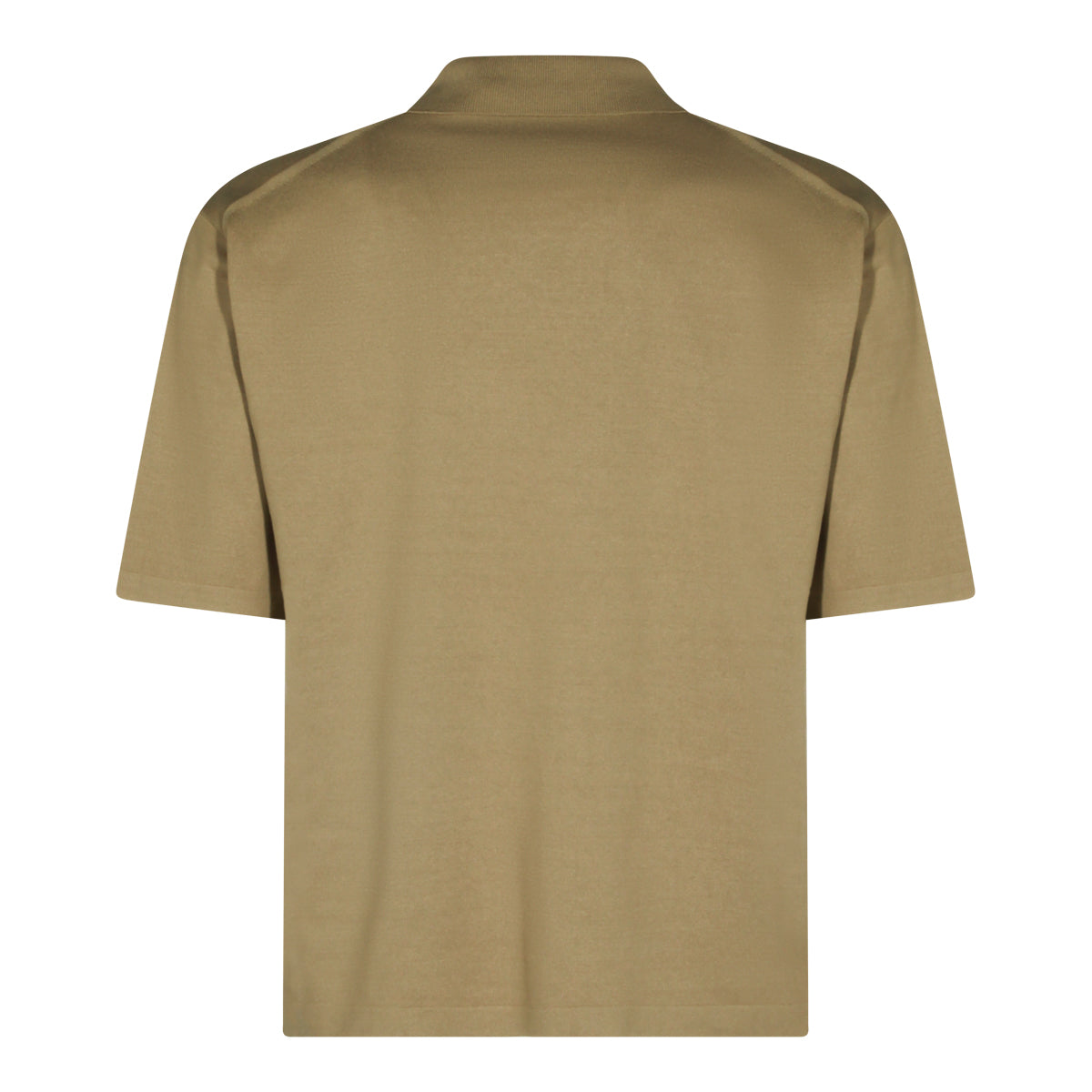 BEIGE SILK POLO SHIRT