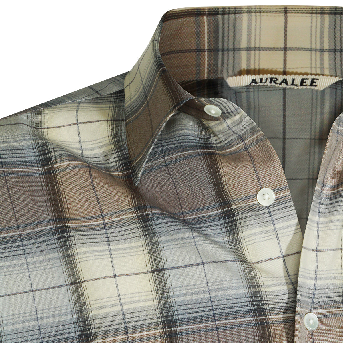 GREY AND BLUE WOOL SHIRT