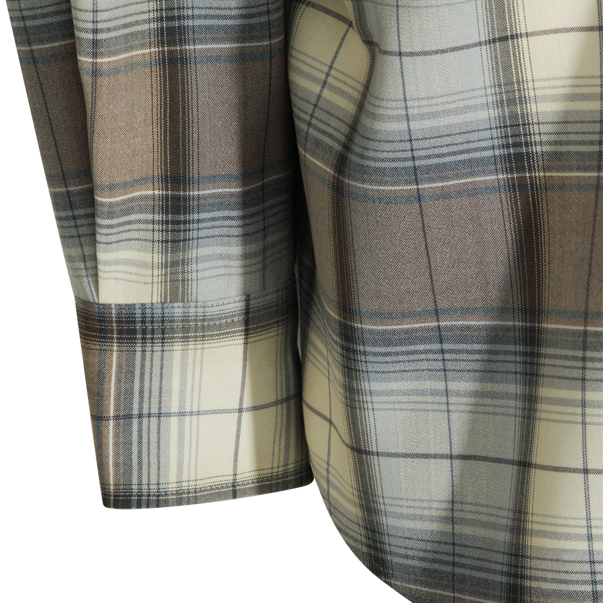 GREY AND BLUE WOOL SHIRT