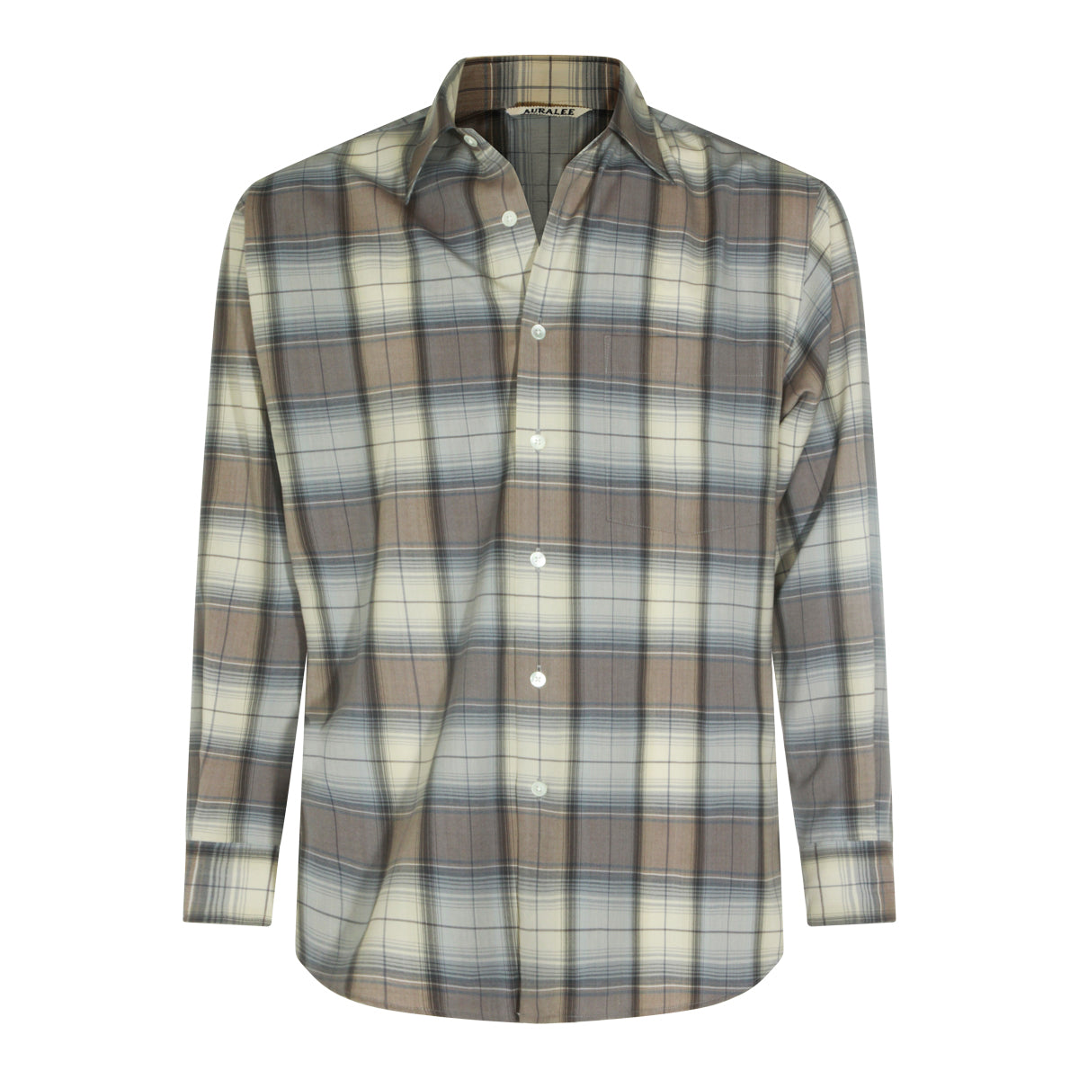 GREY AND BLUE WOOL SHIRT
