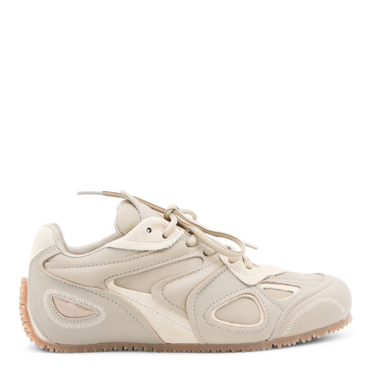 TAN AND GUM LEATHER CLAY SNEAKERS