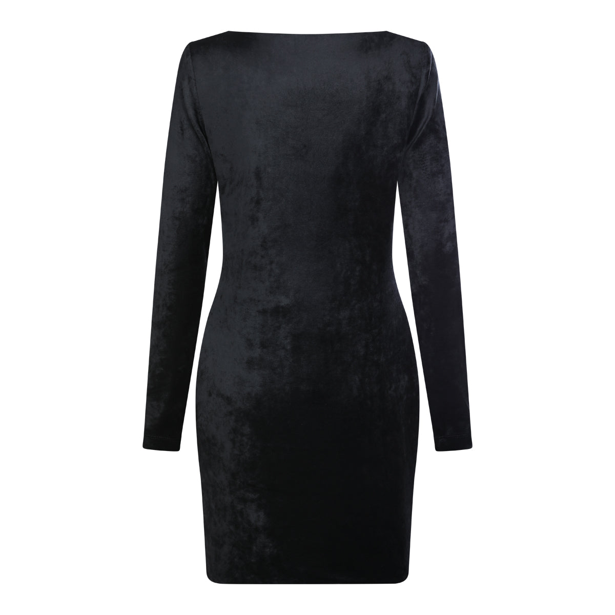 BLACK VISCOSE MINI DRESS