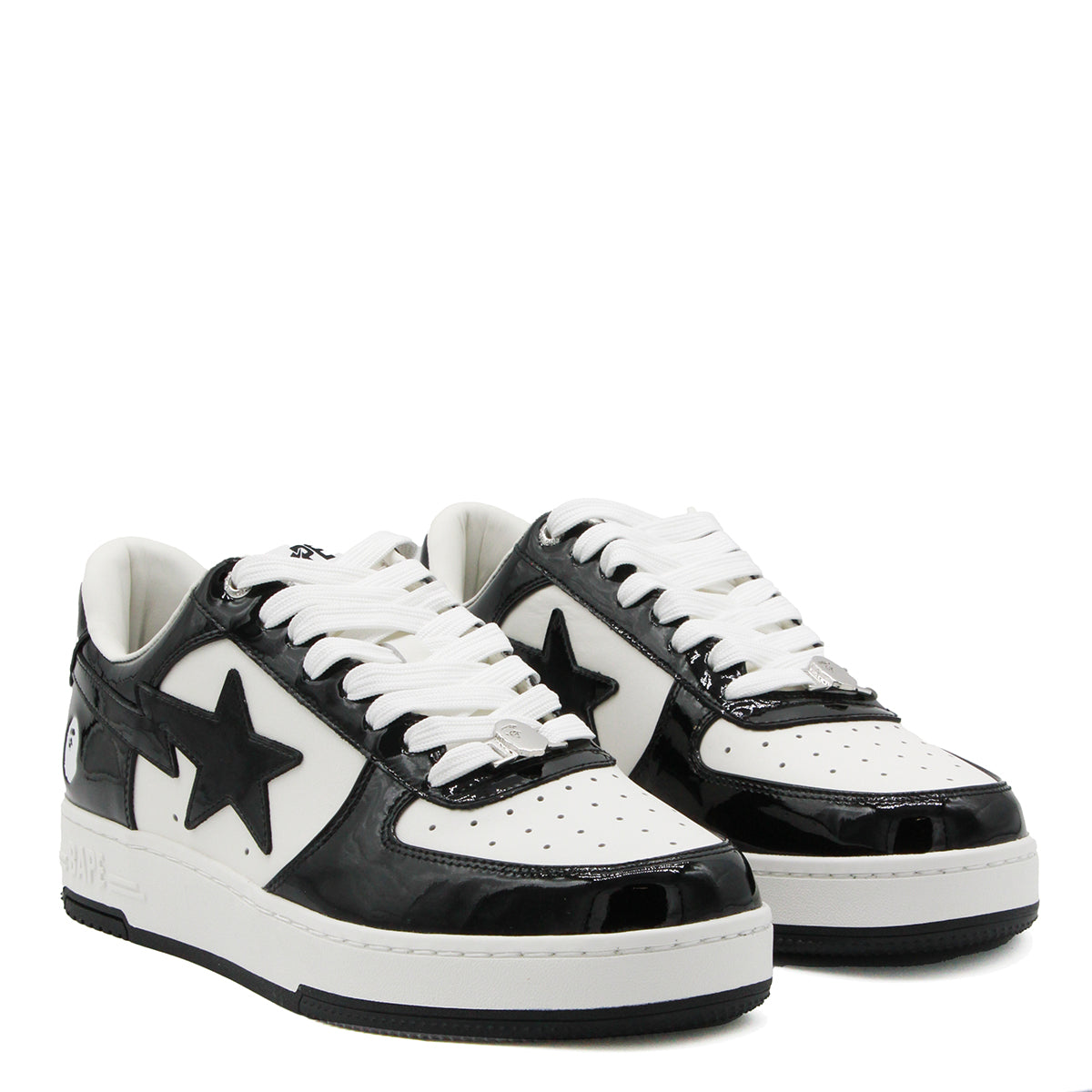BLACK AND WHITE LEATHER A BATHING SNEAKERS