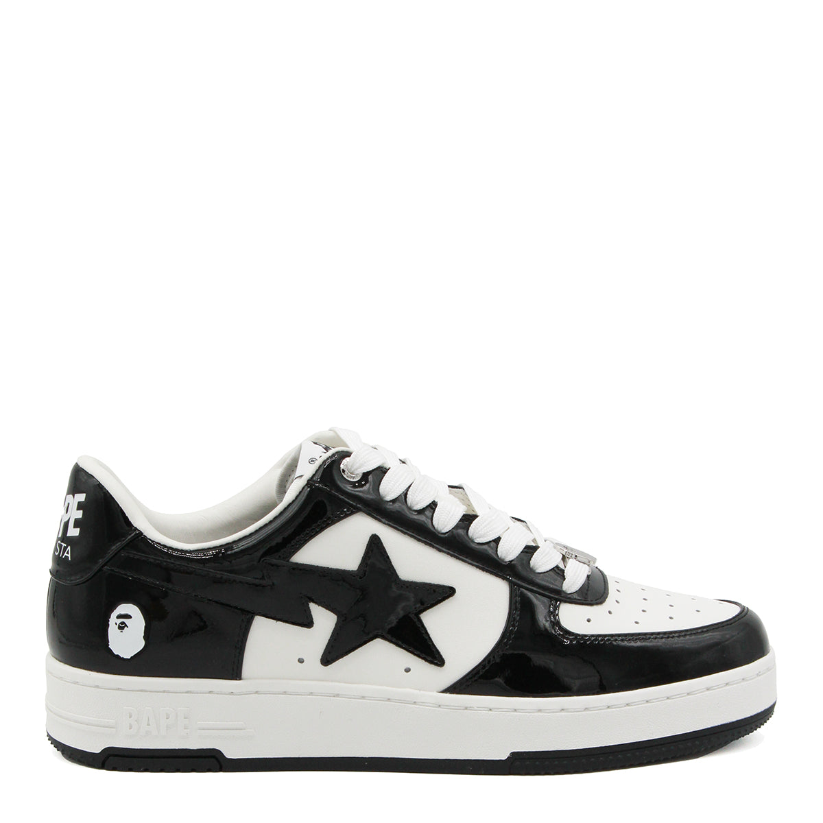 BLACK AND WHITE LEATHER A BATHING SNEAKERS