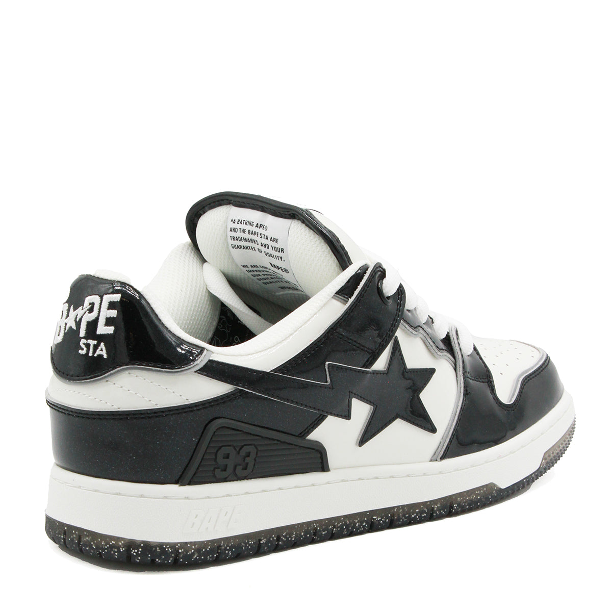 BLACK AND WHITE LEATHER SNEAKERS
