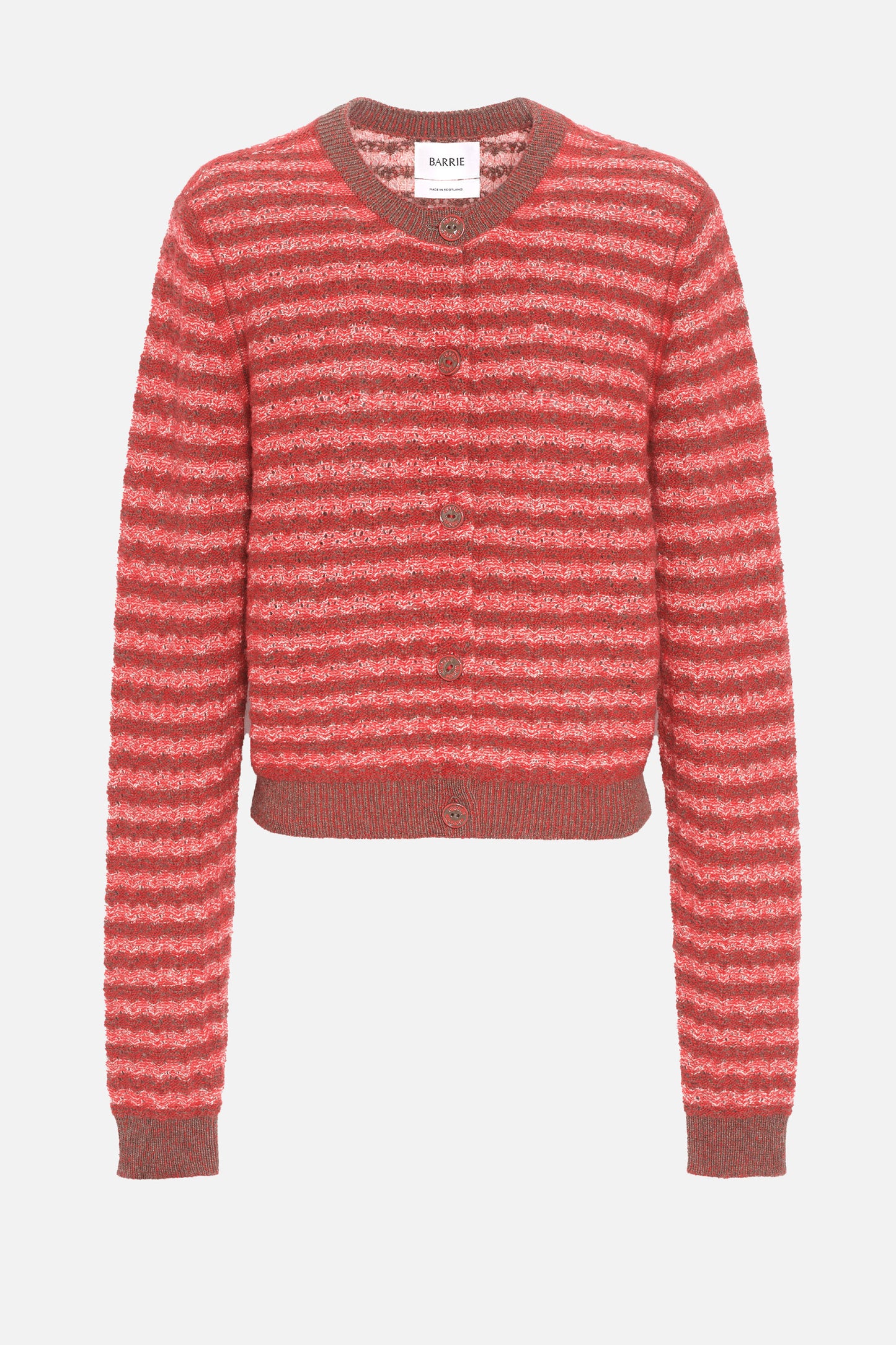 PLATED STRIPES CARDIGAN