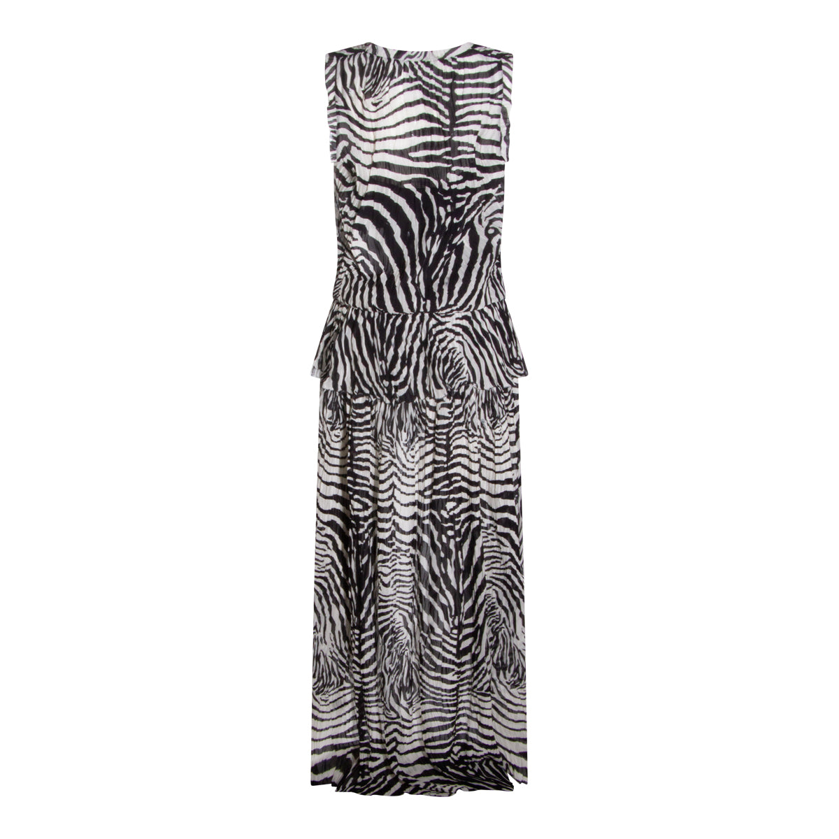 BLACK AND WHITE VISCOSE DRESS