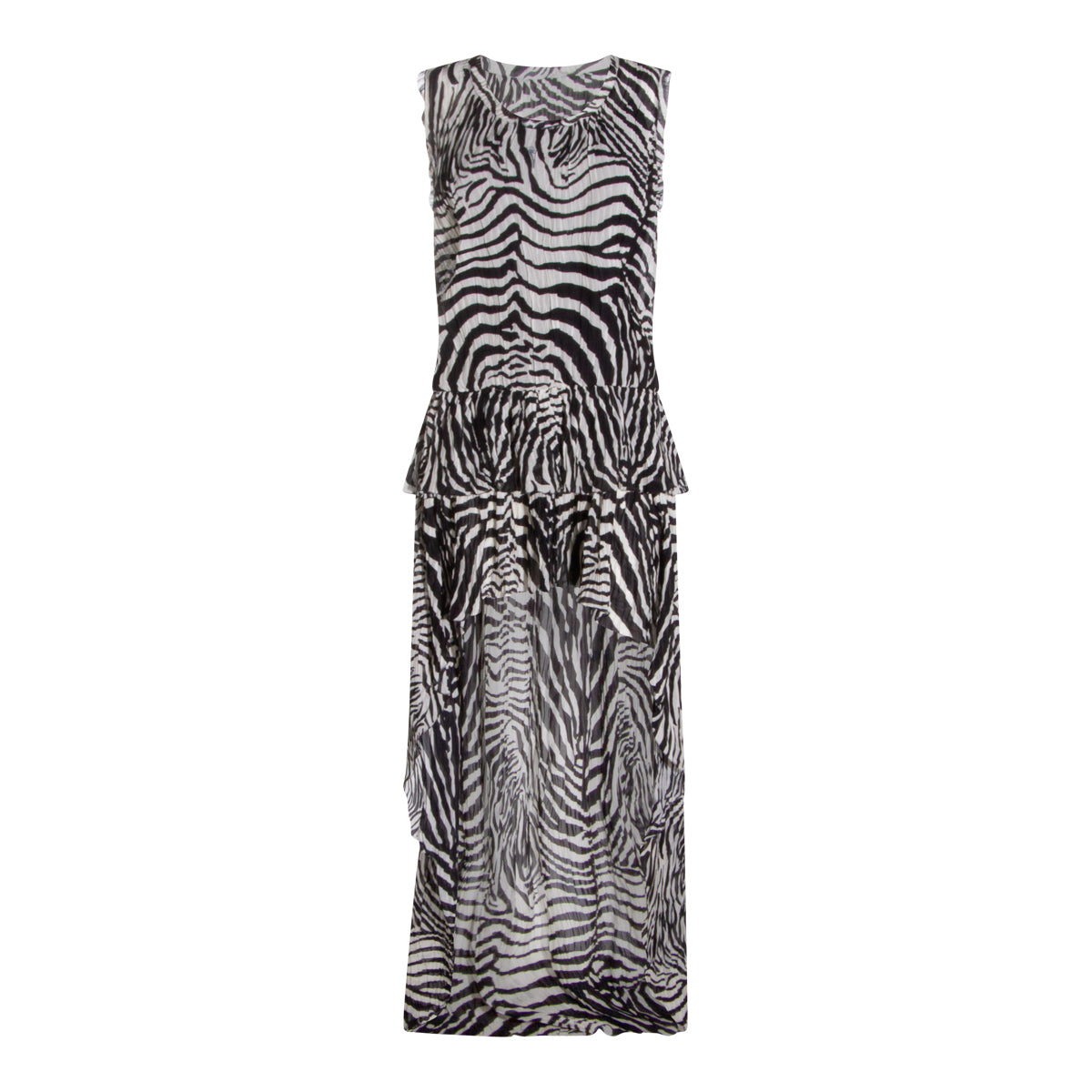 BLACK AND WHITE VISCOSE DRESS