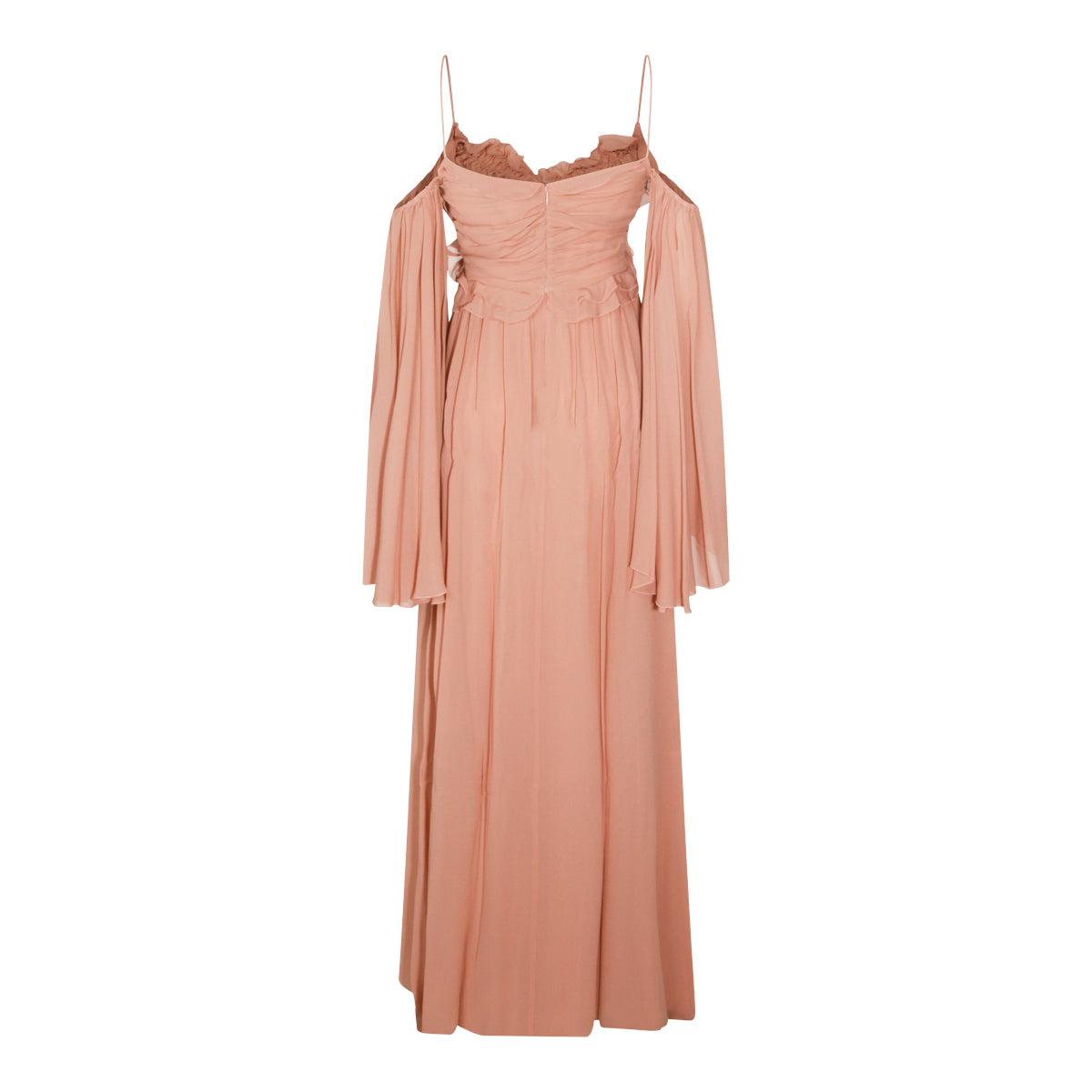 PINK VISCOSE MIDI DRESS