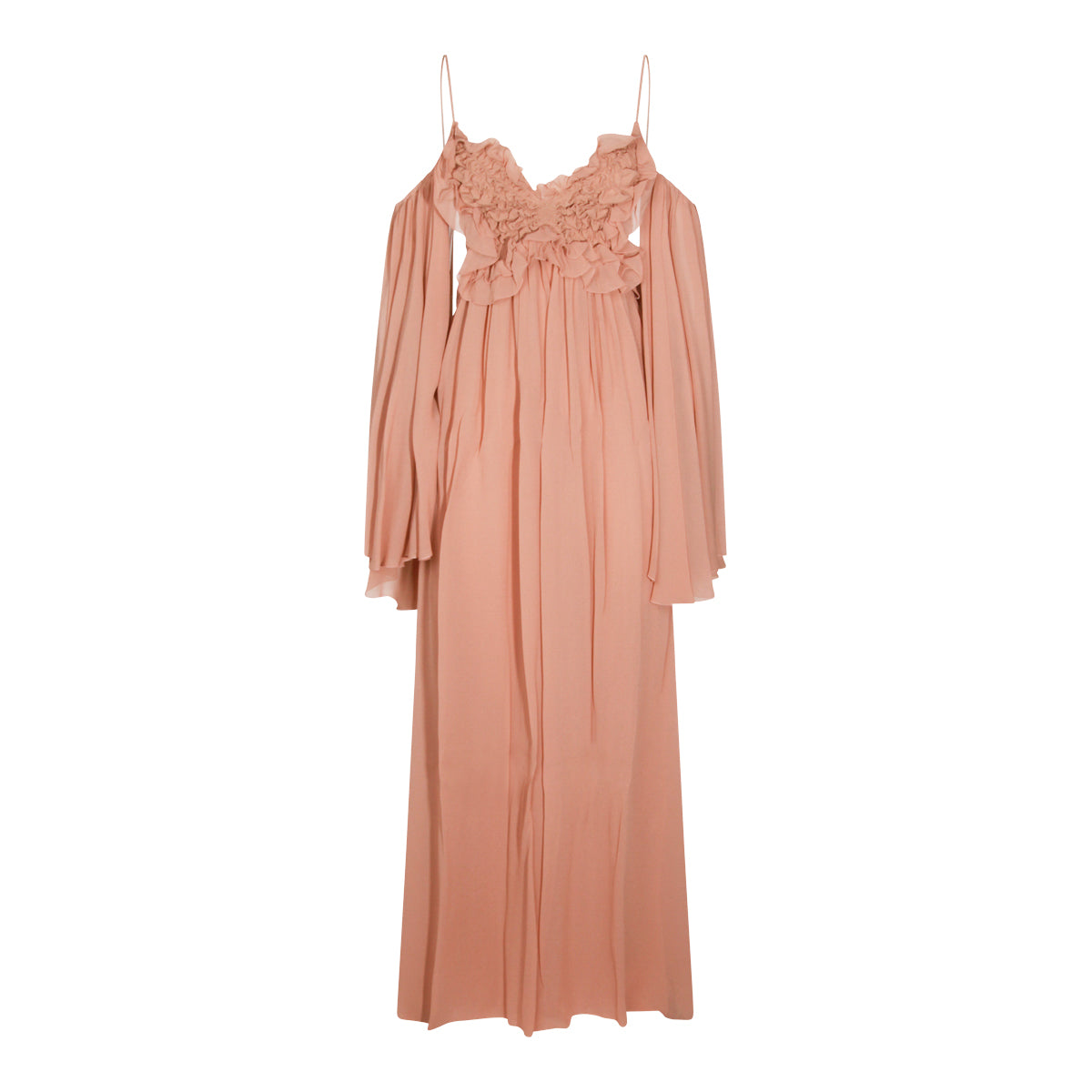 PINK VISCOSE MIDI DRESS