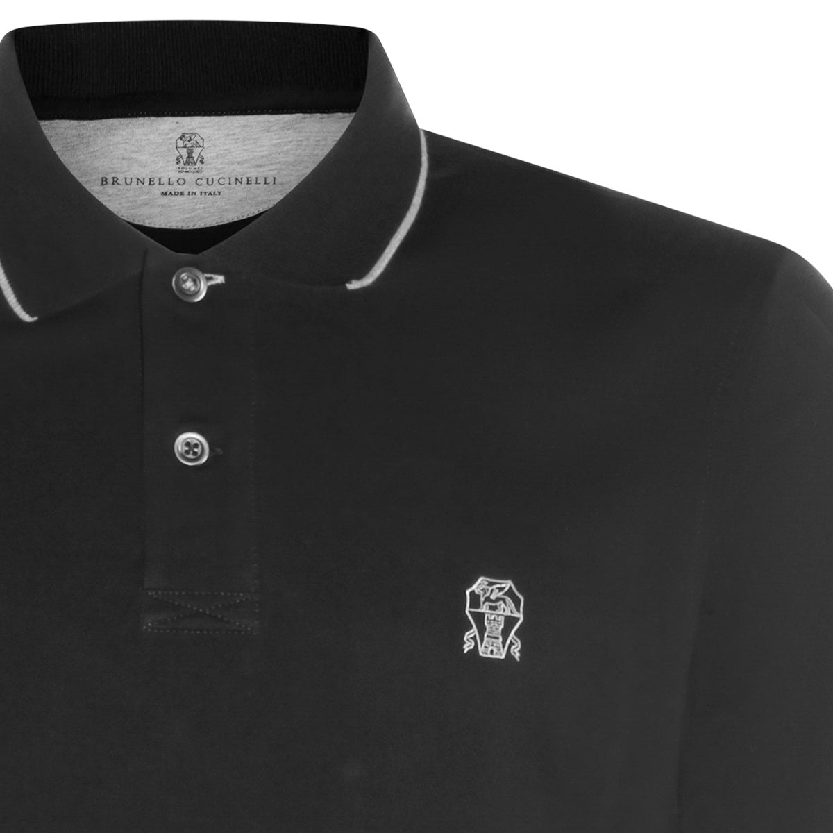 BLACK COTTON POLO SHIRT