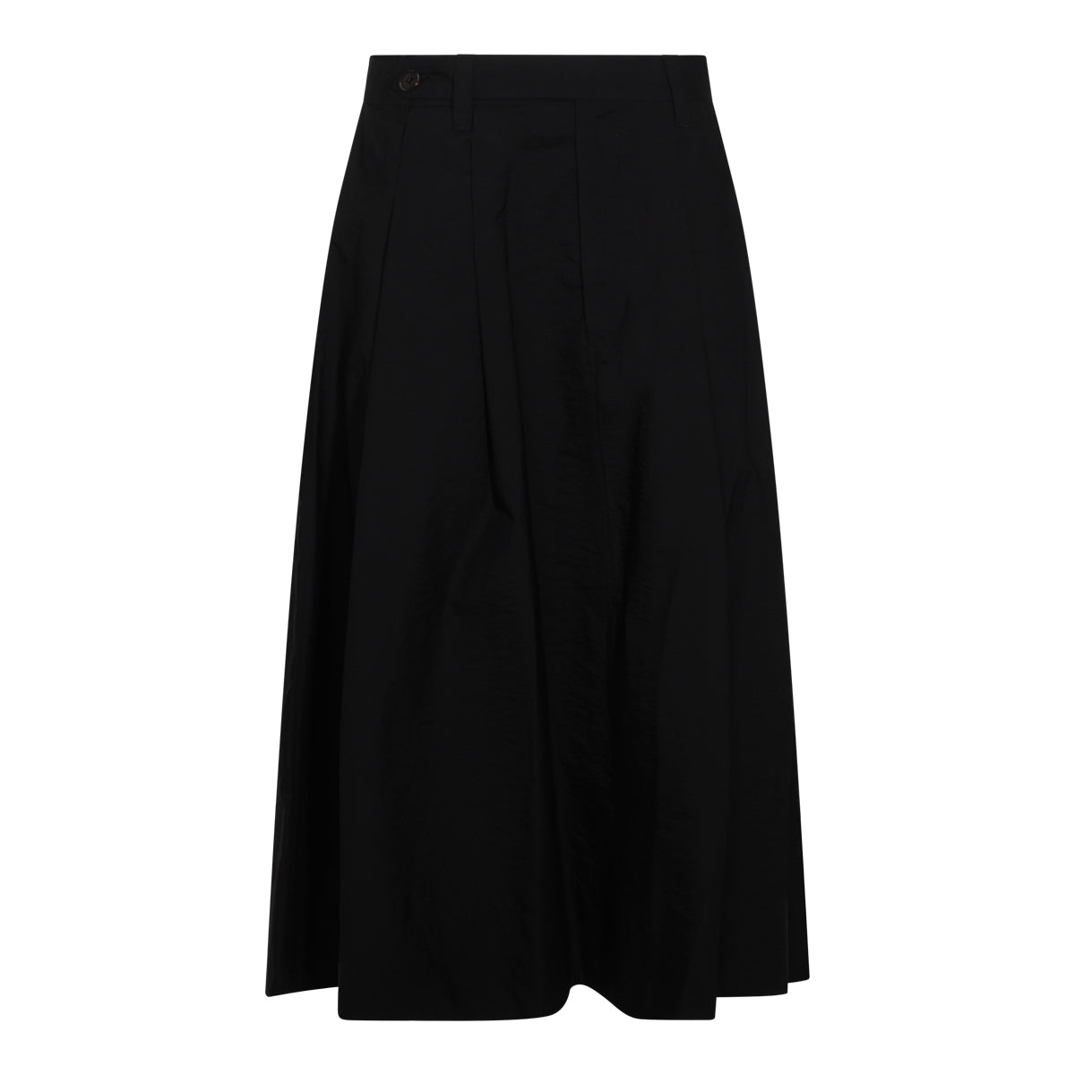 BLACK MIDI COTTON SKIRT