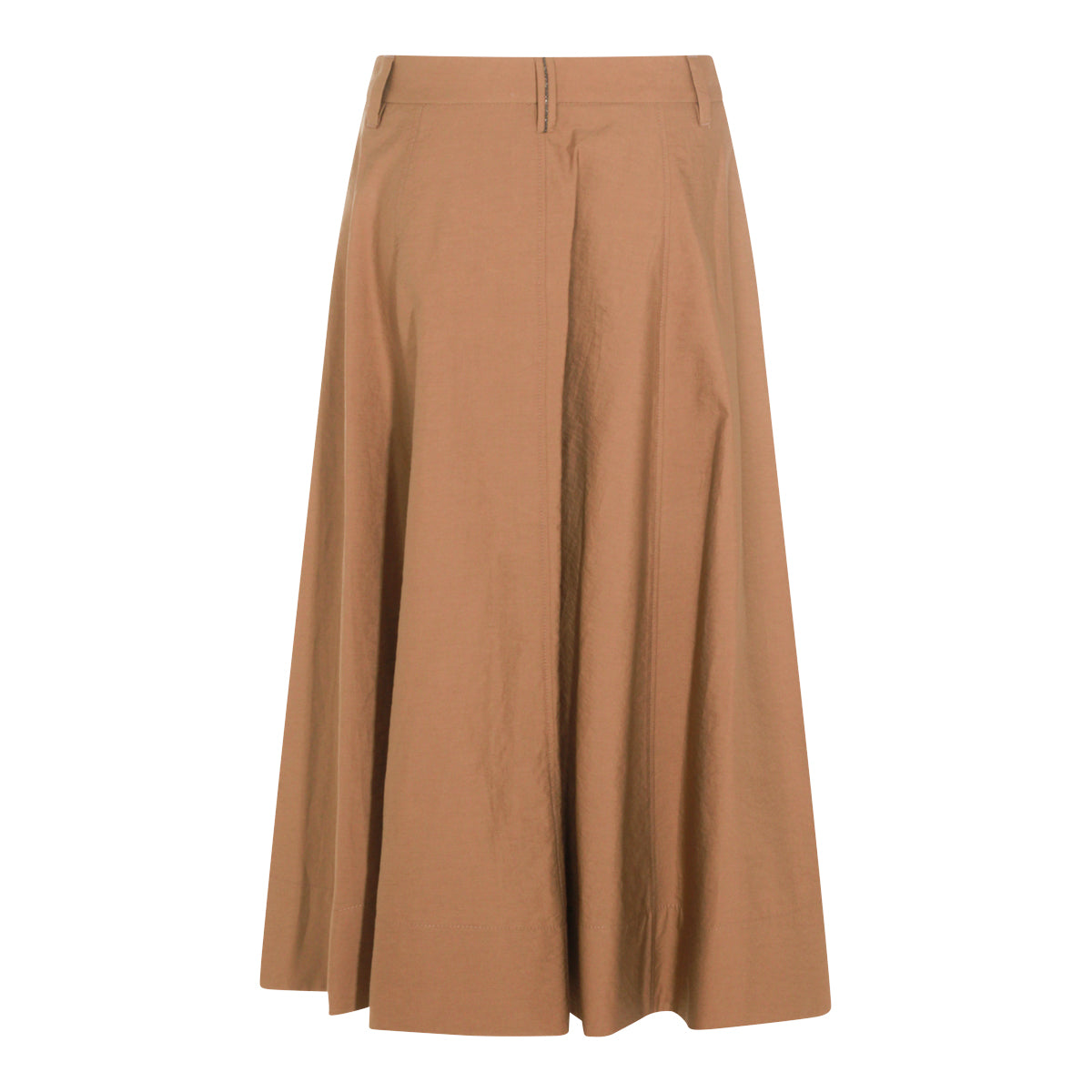 CAMEL MIDI COTTON SKIRT