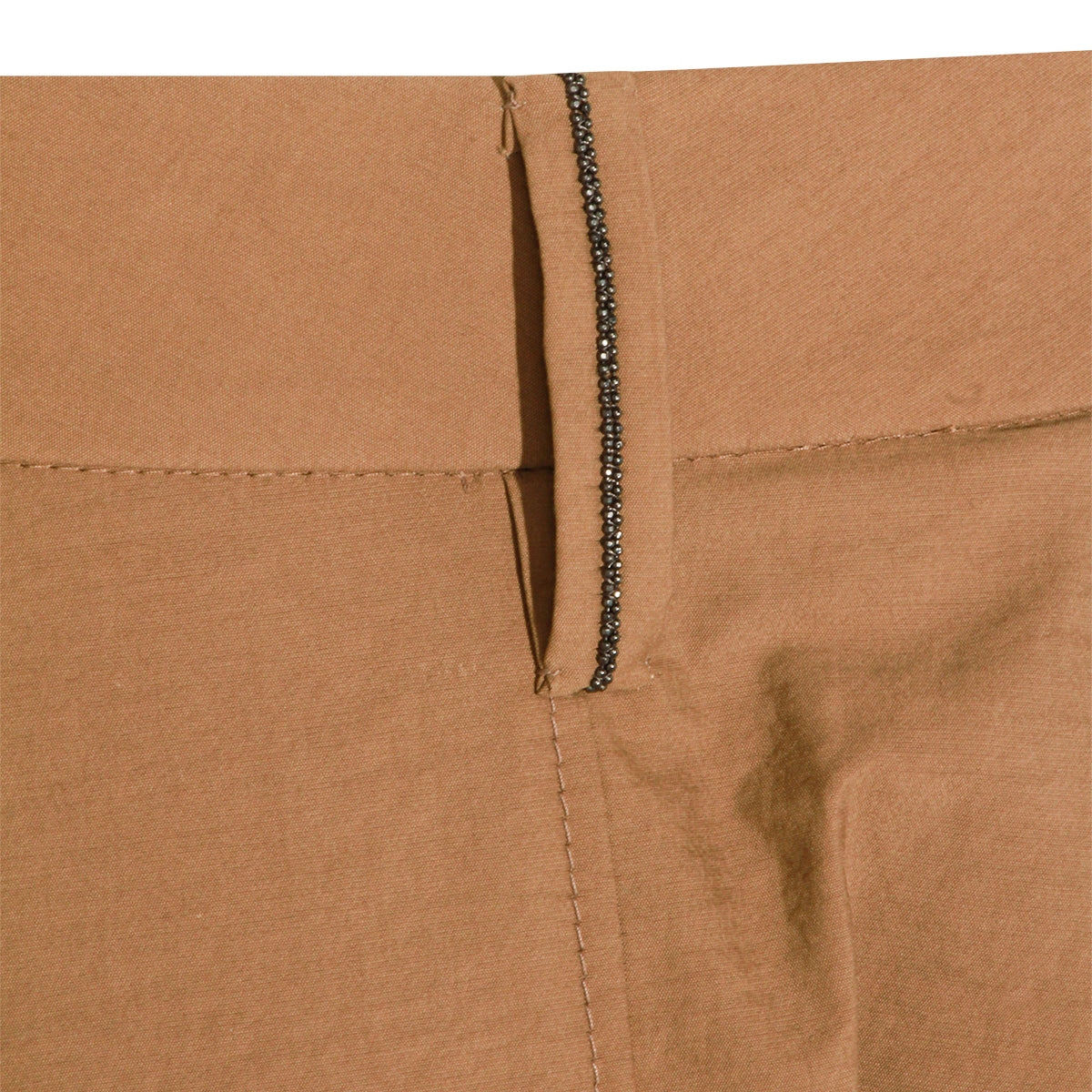 CAMEL MIDI COTTON SKIRT