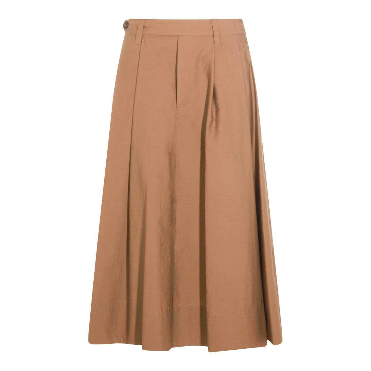CAMEL MIDI COTTON SKIRT