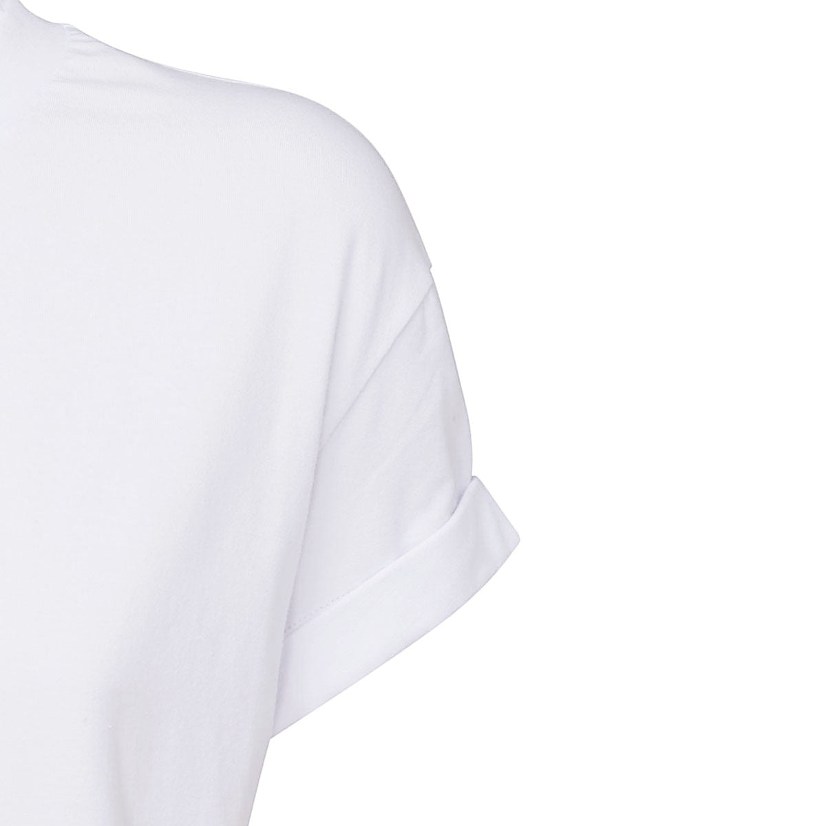 WHITE COTTON BLEND T-SHIRT