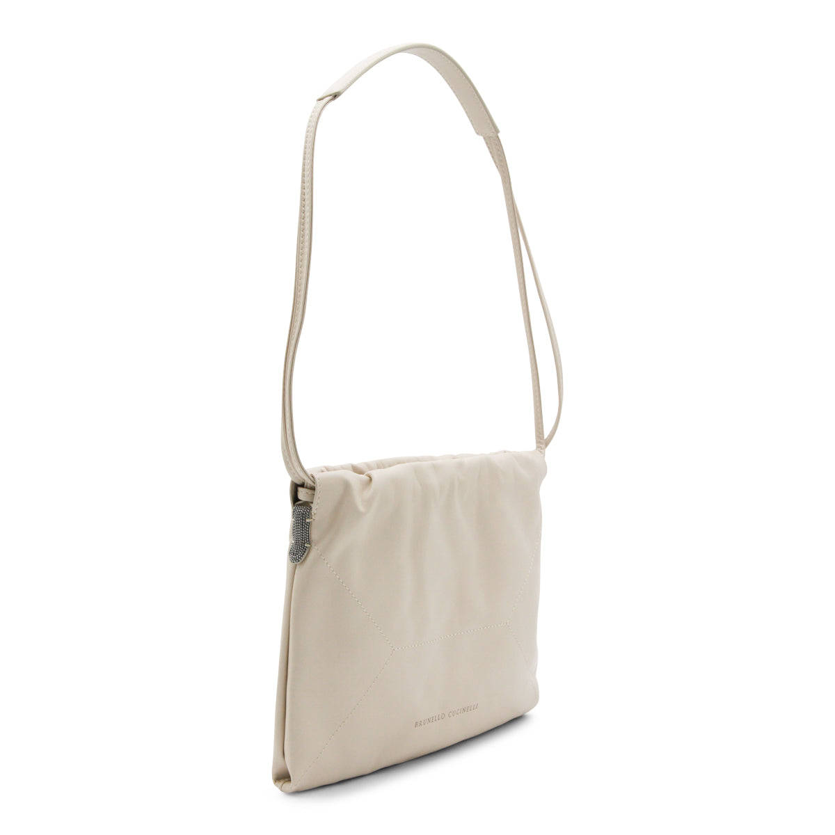 CREAM LEATHER CROSSBODY BAG