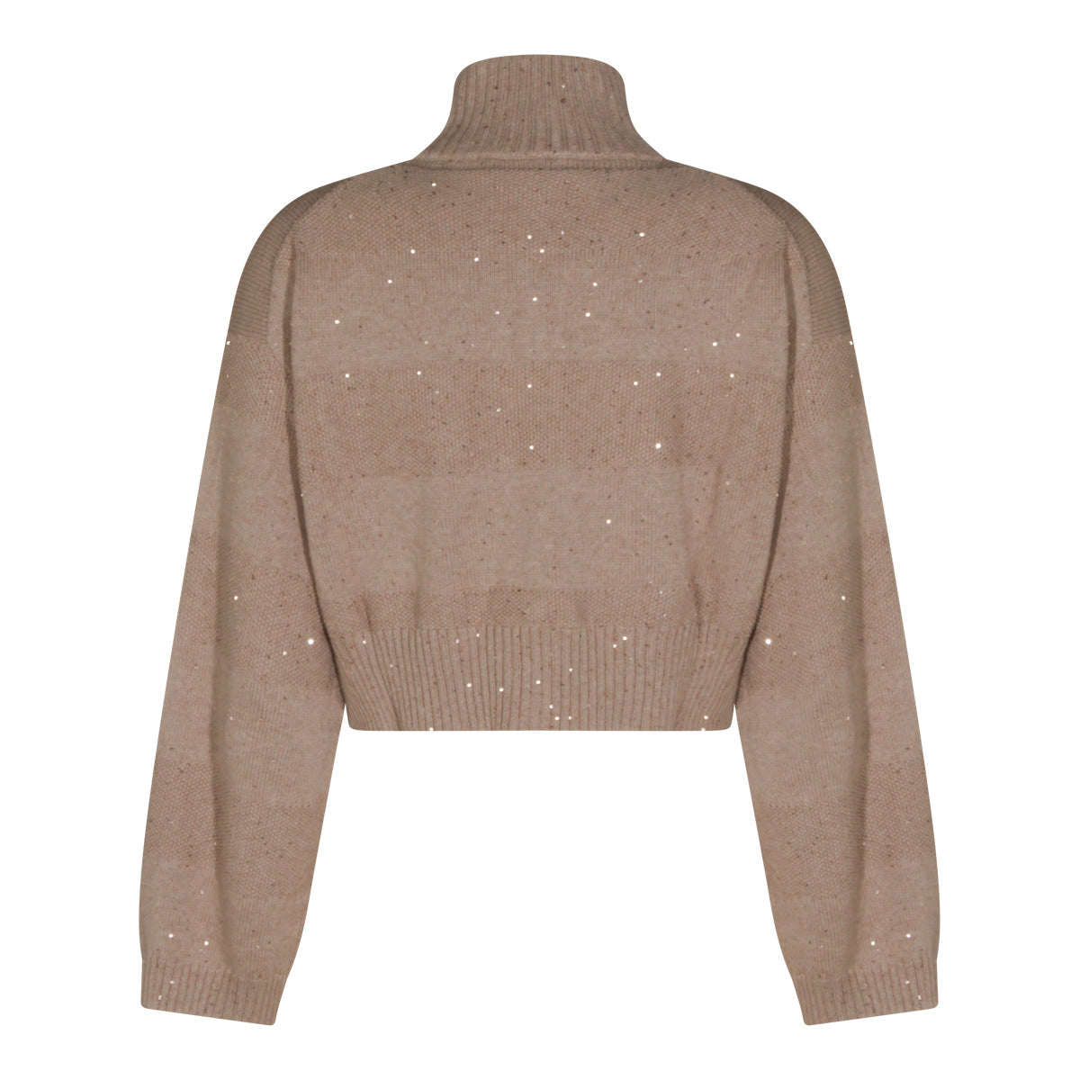 BEIGE COTTON BLEND STRASS KNITWEAR
