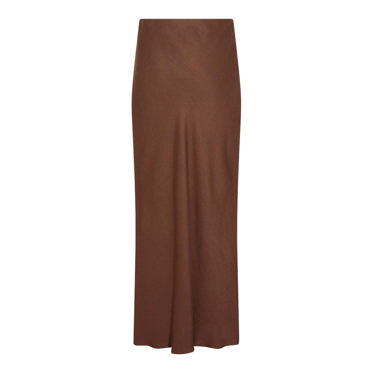 BROWN VISCOSE LINEN BLEND SKIRT