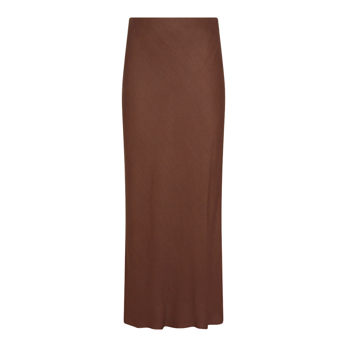 BROWN VISCOSE LINEN BLEND SKIRT