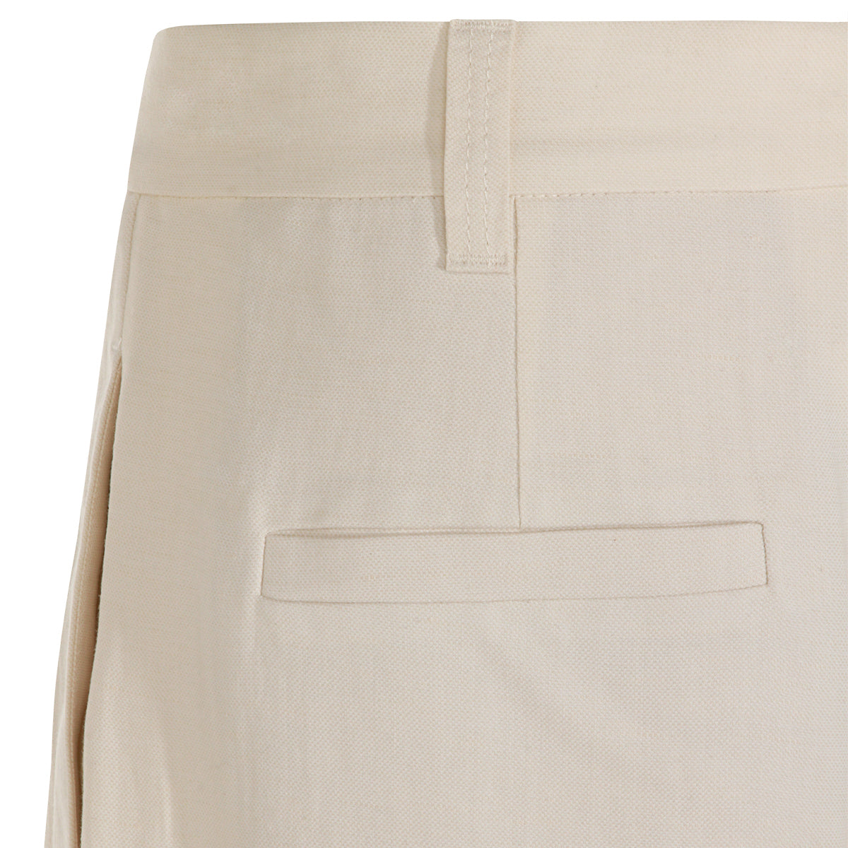 IVORY VISCOSE AND LINEN BLEND PANTS