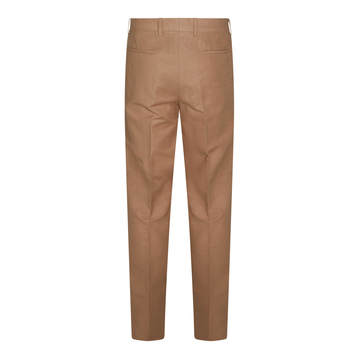 CARAMEL COTTON AND LINEN BLEND PANTS