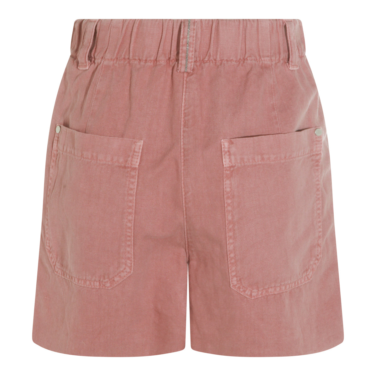 ANTIQUE PINK COTTON AND LINEN SHORTS