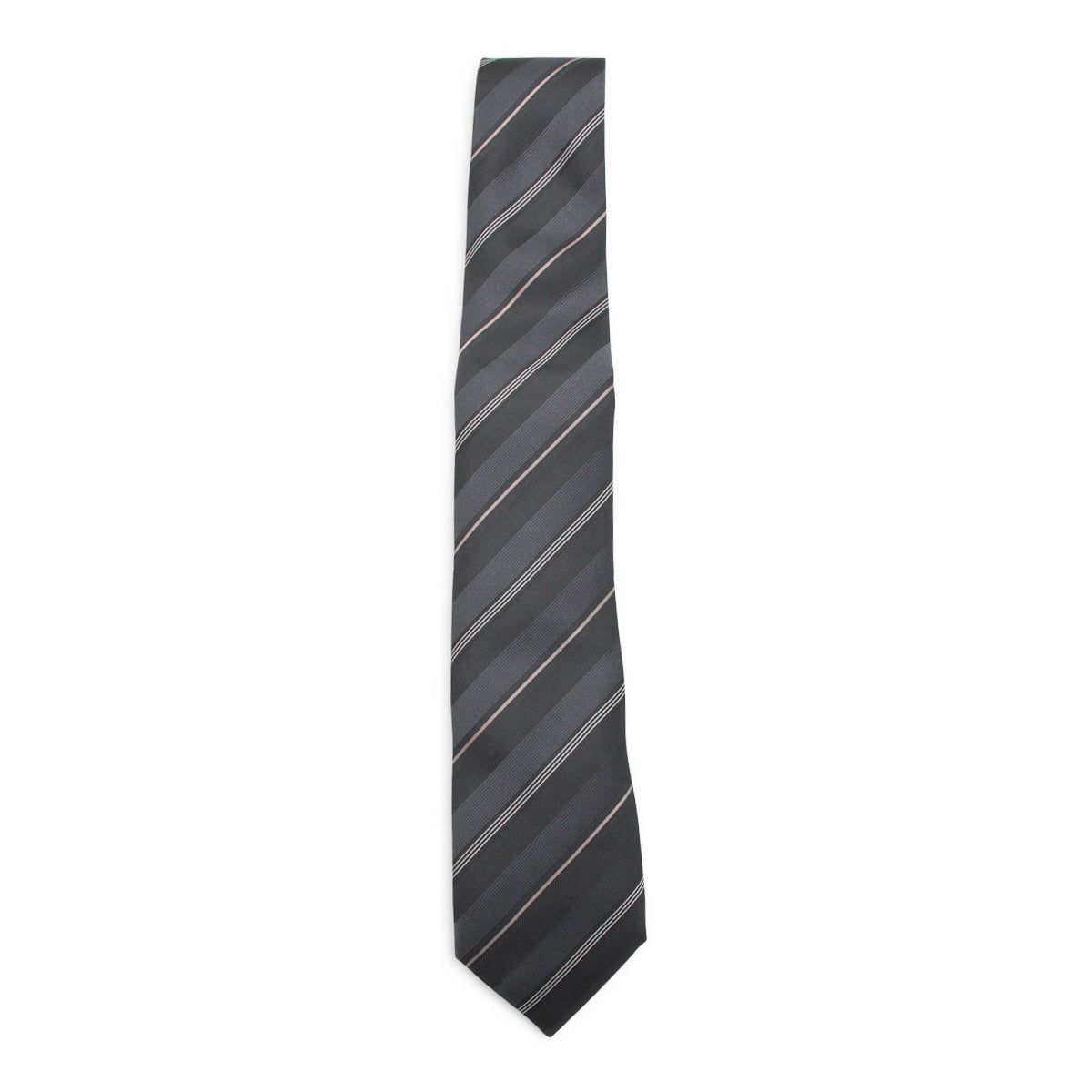 GREY SILK STRIPED TIE