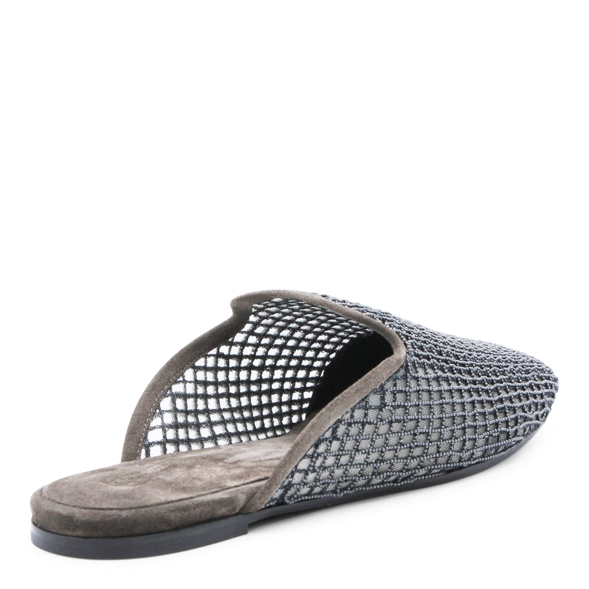 GREY LEATHER FLATS