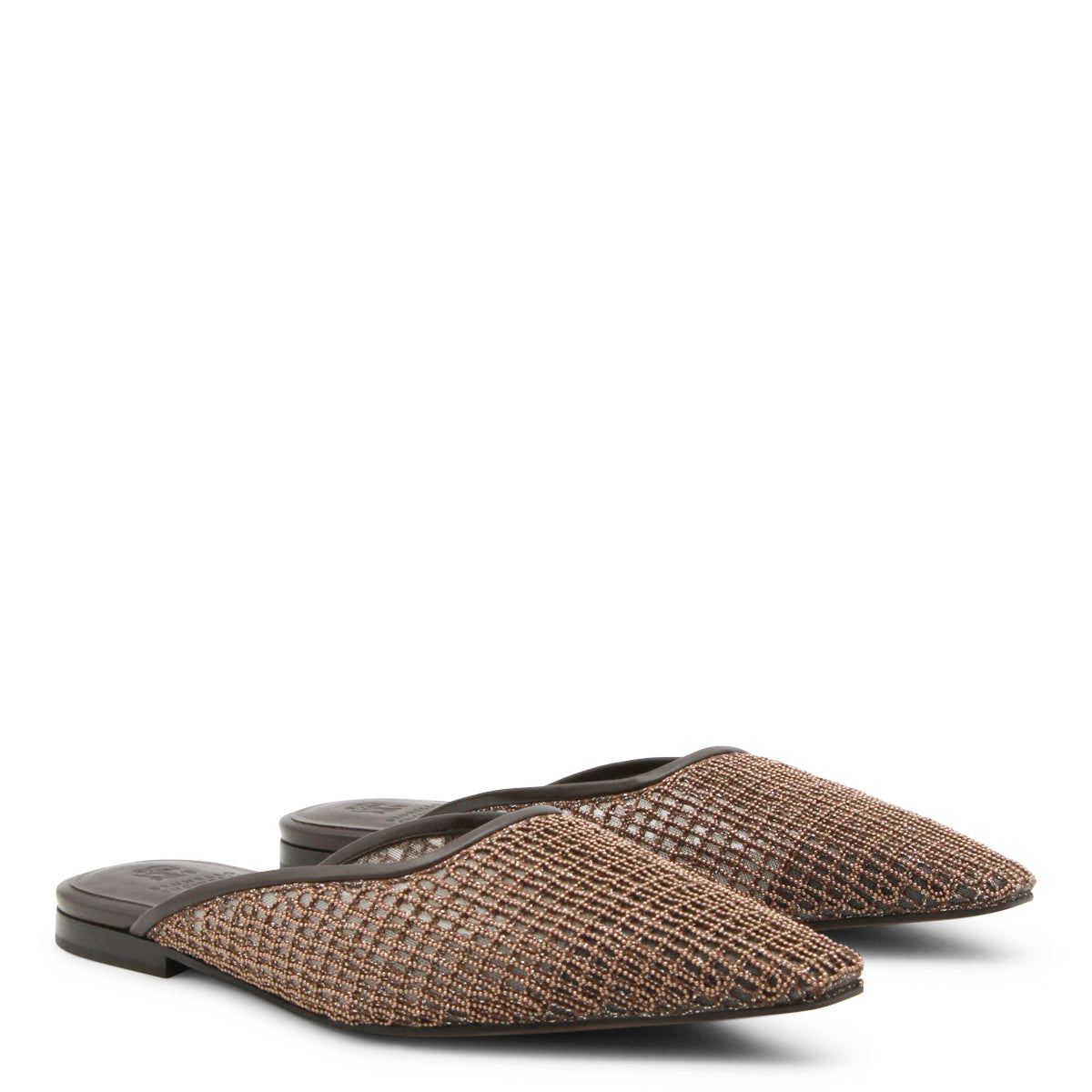BROWN LEATHER SLIPPER FLATS