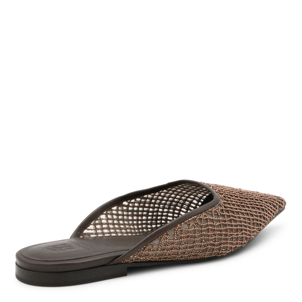 BROWN LEATHER SLIPPER FLATS