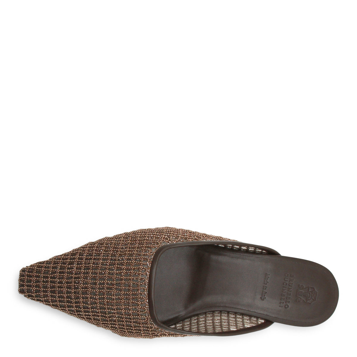 BROWN LEATHER SLIPPER FLATS