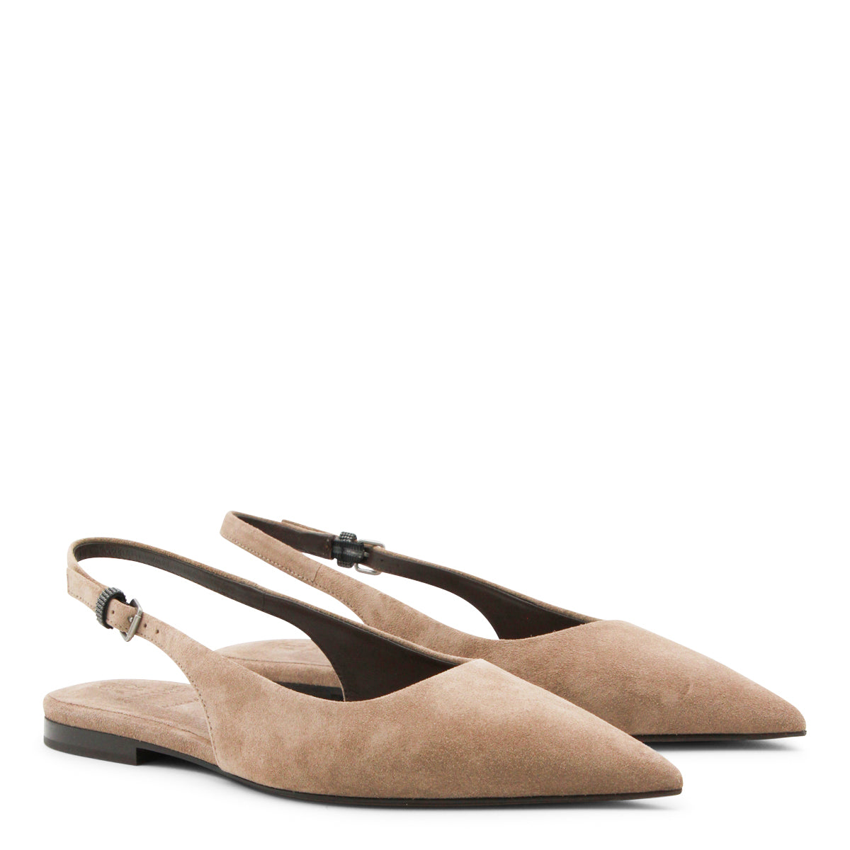 BEIGE LEATHER FLATS