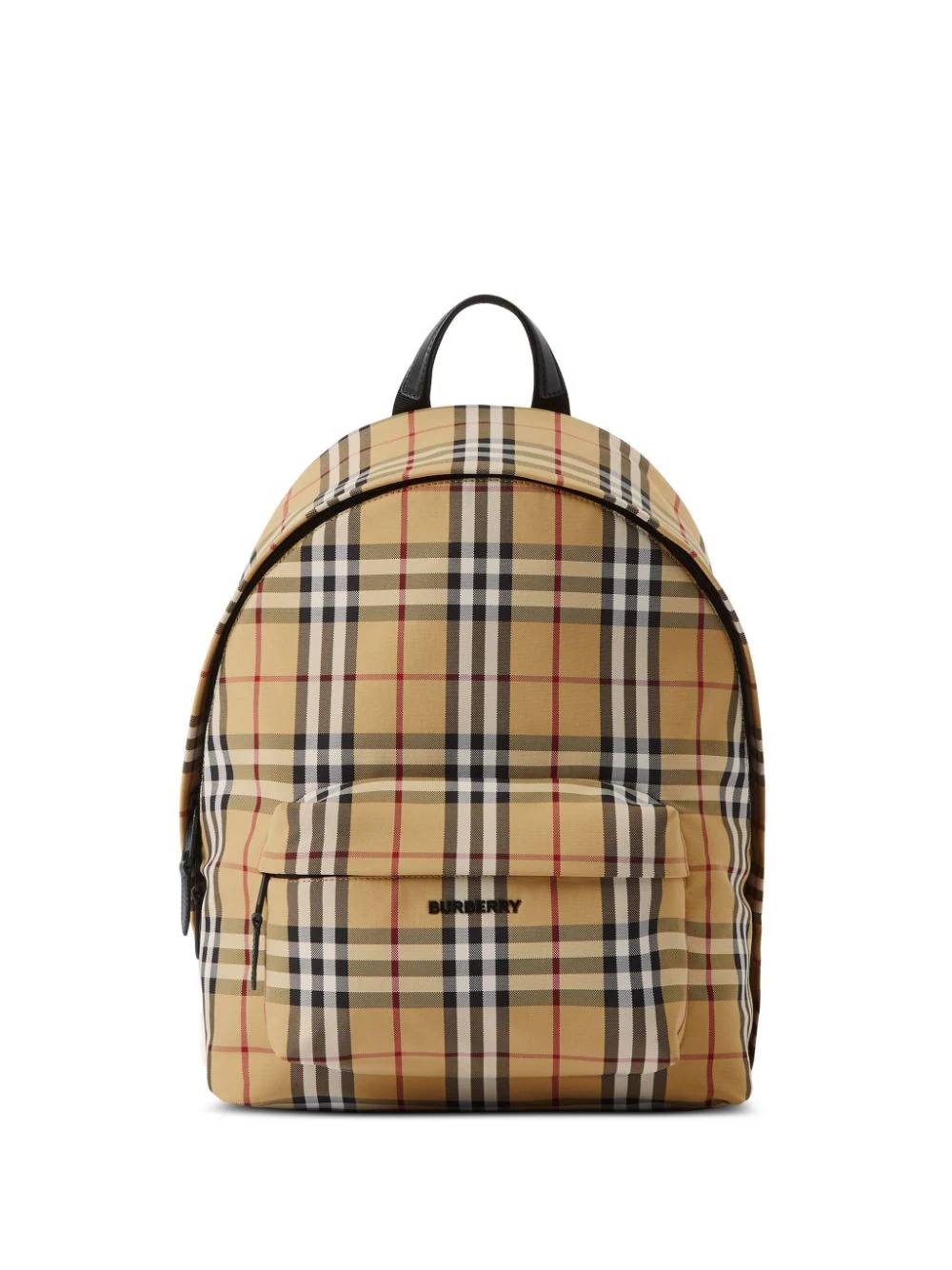 BURBERRY BACKPACK IN PRINTED NYLON AND LEATHER