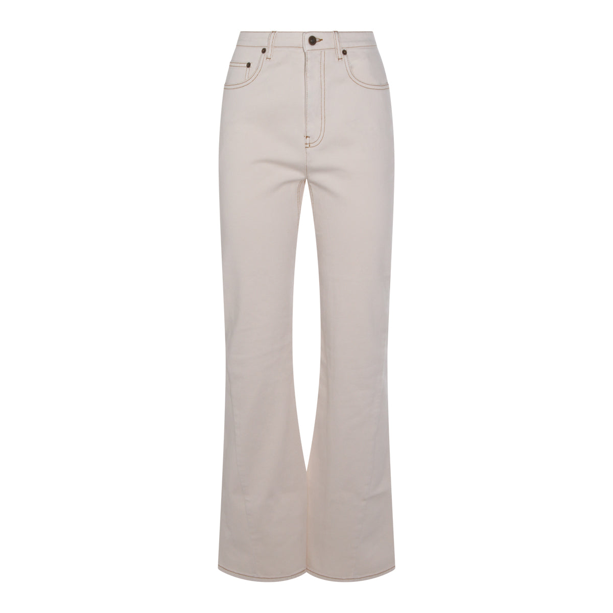WHITE COTTON DENIM JEANS