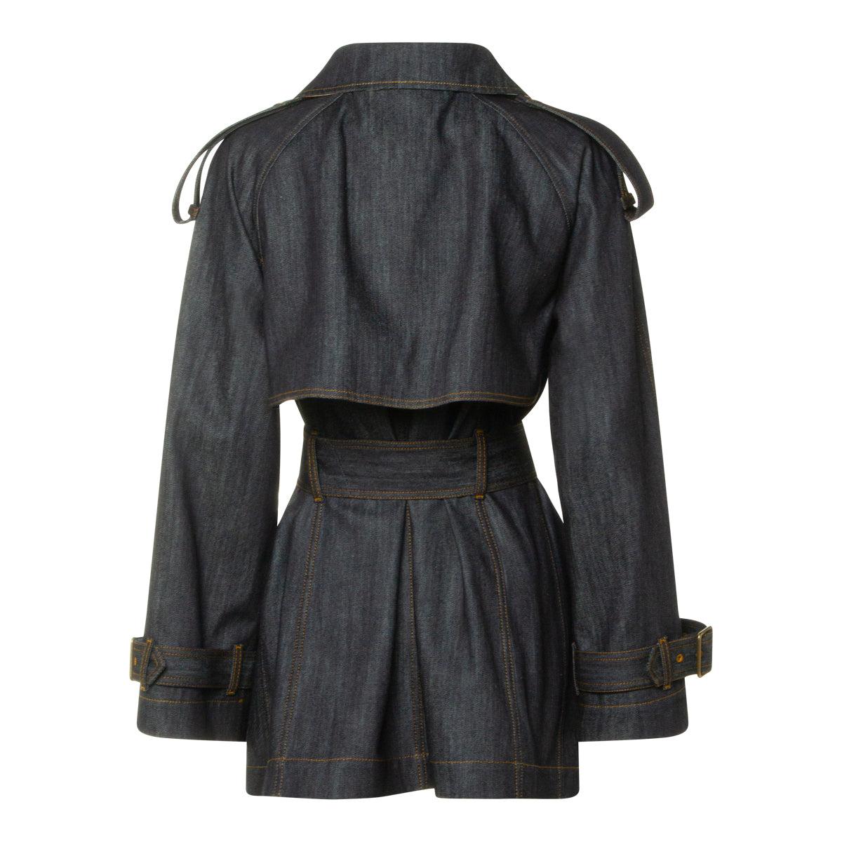 DARK BLUE COTTON TRENCH COAT