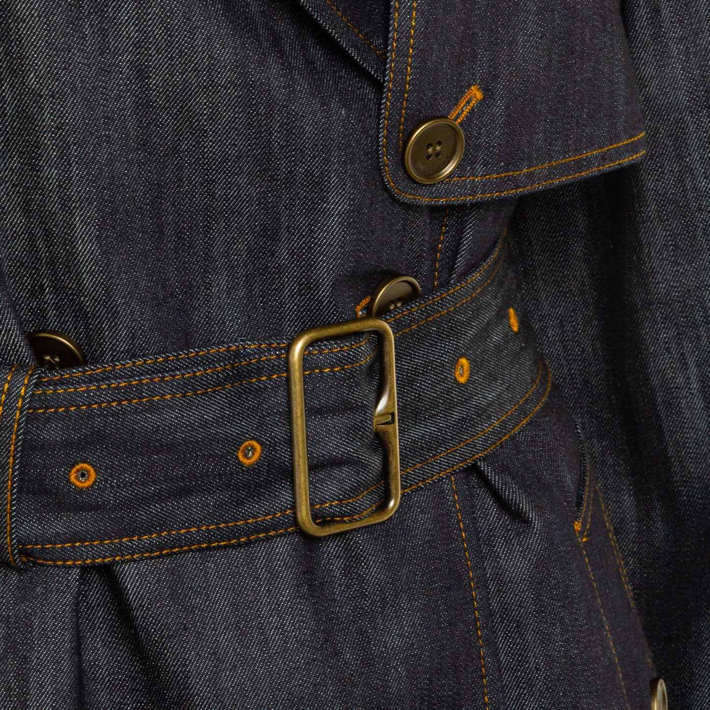 DARK BLUE COTTON TRENCH COAT