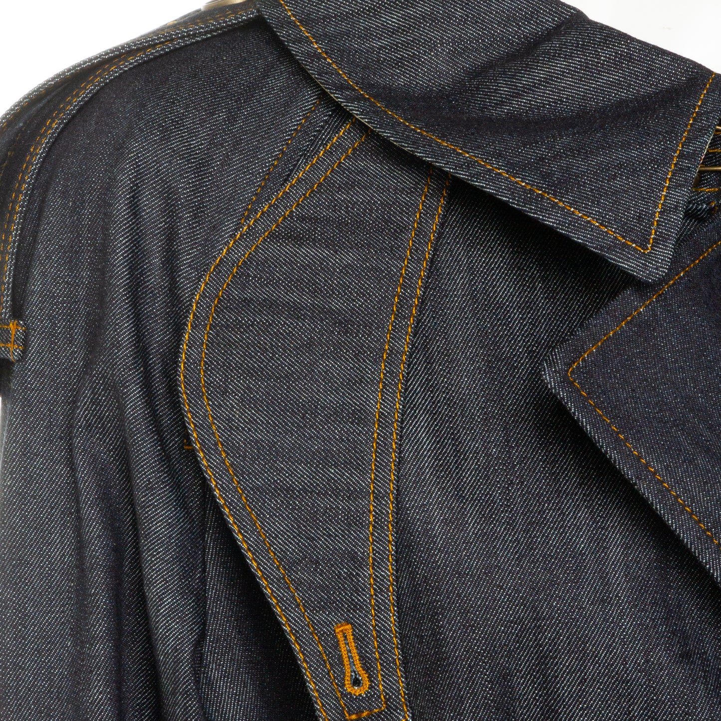 DARK BLUE COTTON TRENCH COAT