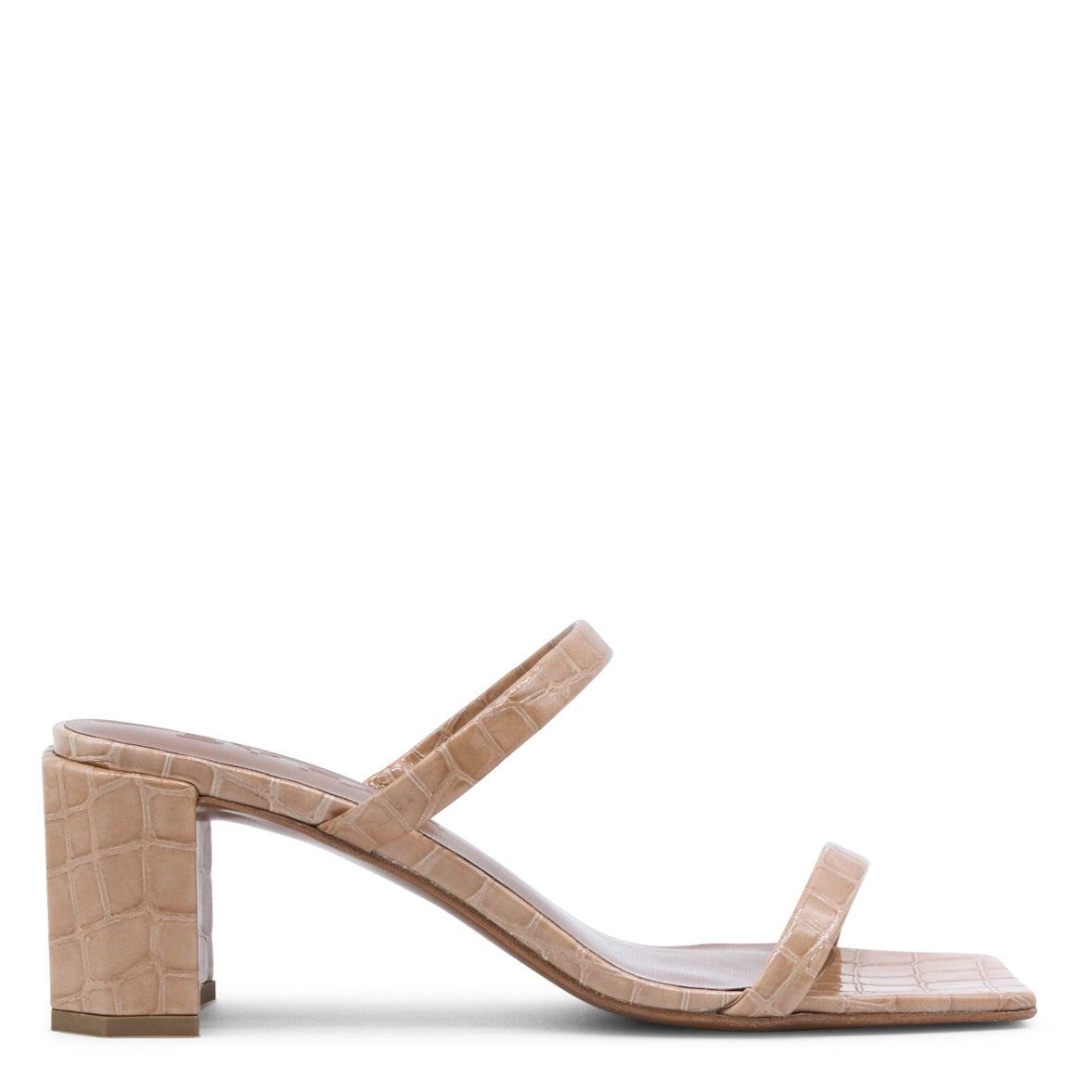 TANYA LIGHT TAN CROCO EMBOSSED LEATHER SANDAL