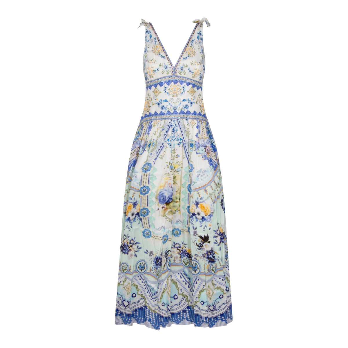WHITE AND BLUE DRESS