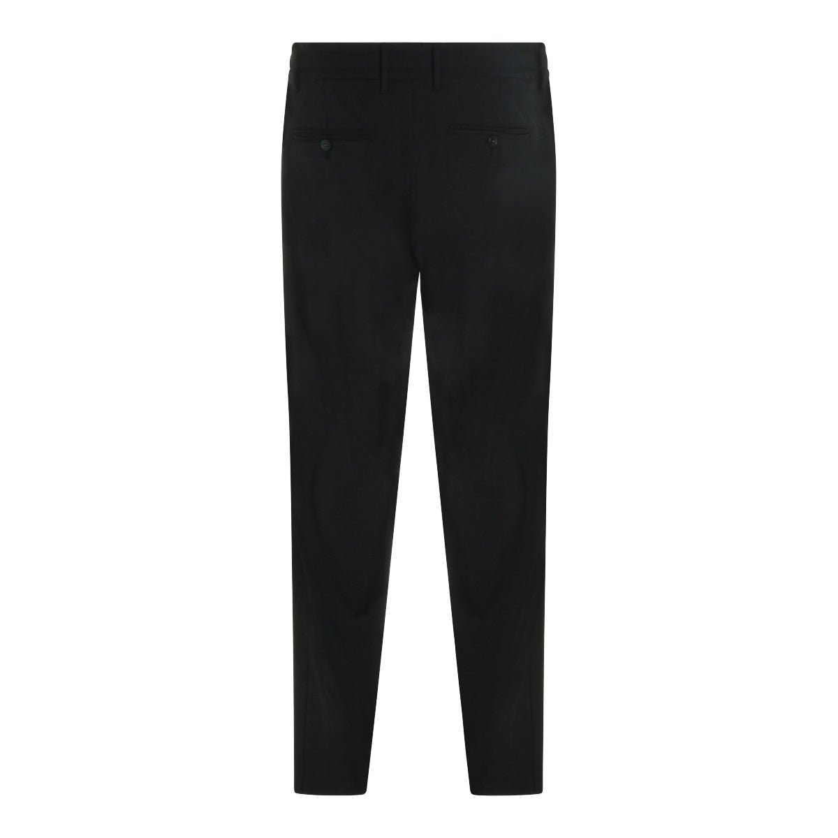 BLACK WOOL STRETCH PANTS