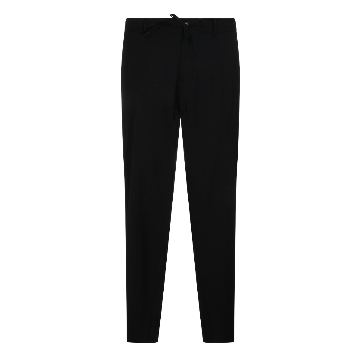 BLACK WOOL STRETCH PANTS