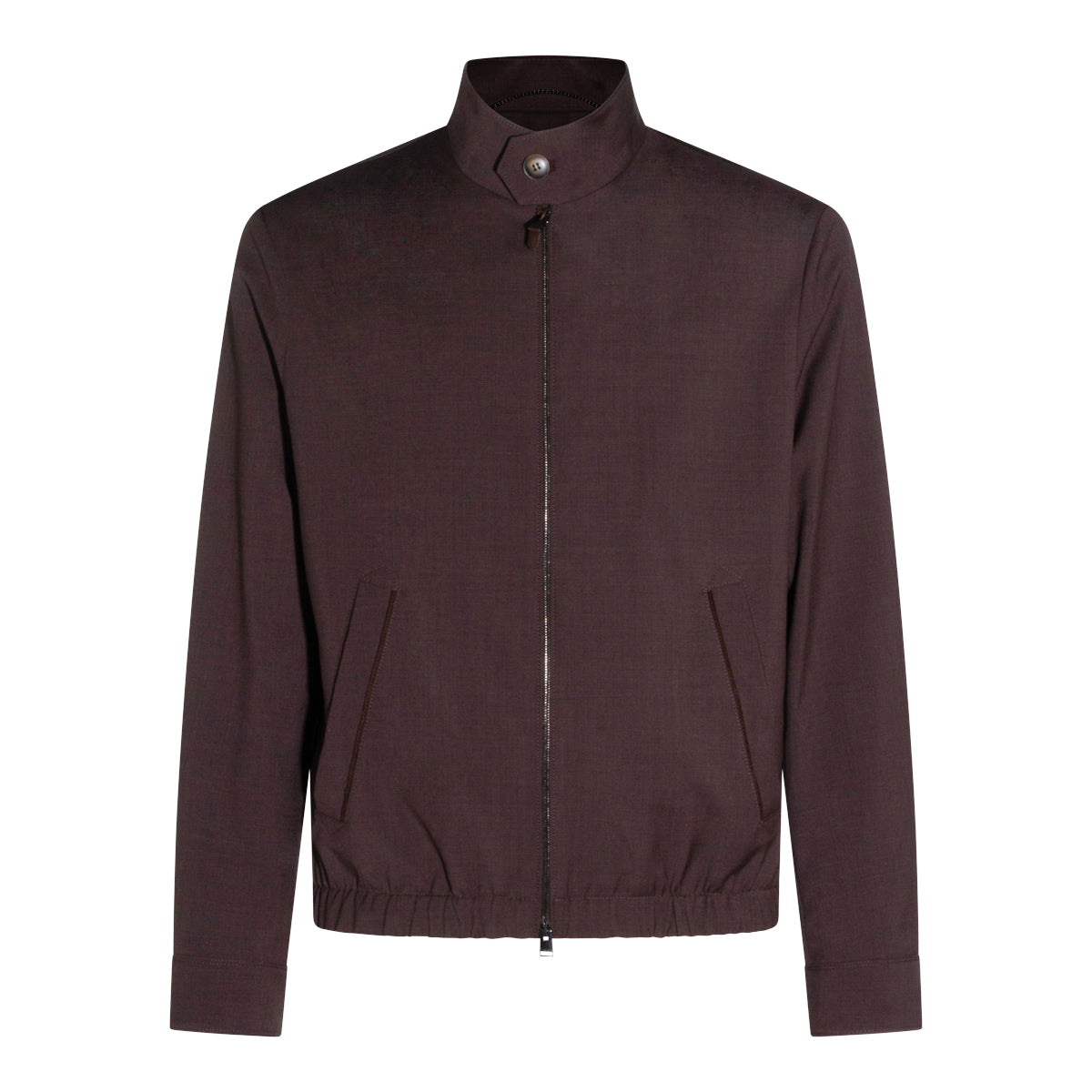 BROWN WOOL CASUAL JACKET