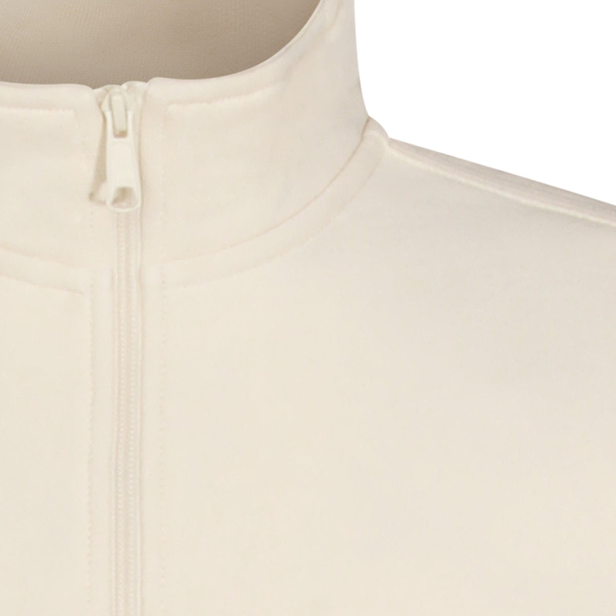 WHITE COTTON HALF ZIP AMERICAN SCRIPT SWEATSHIRT