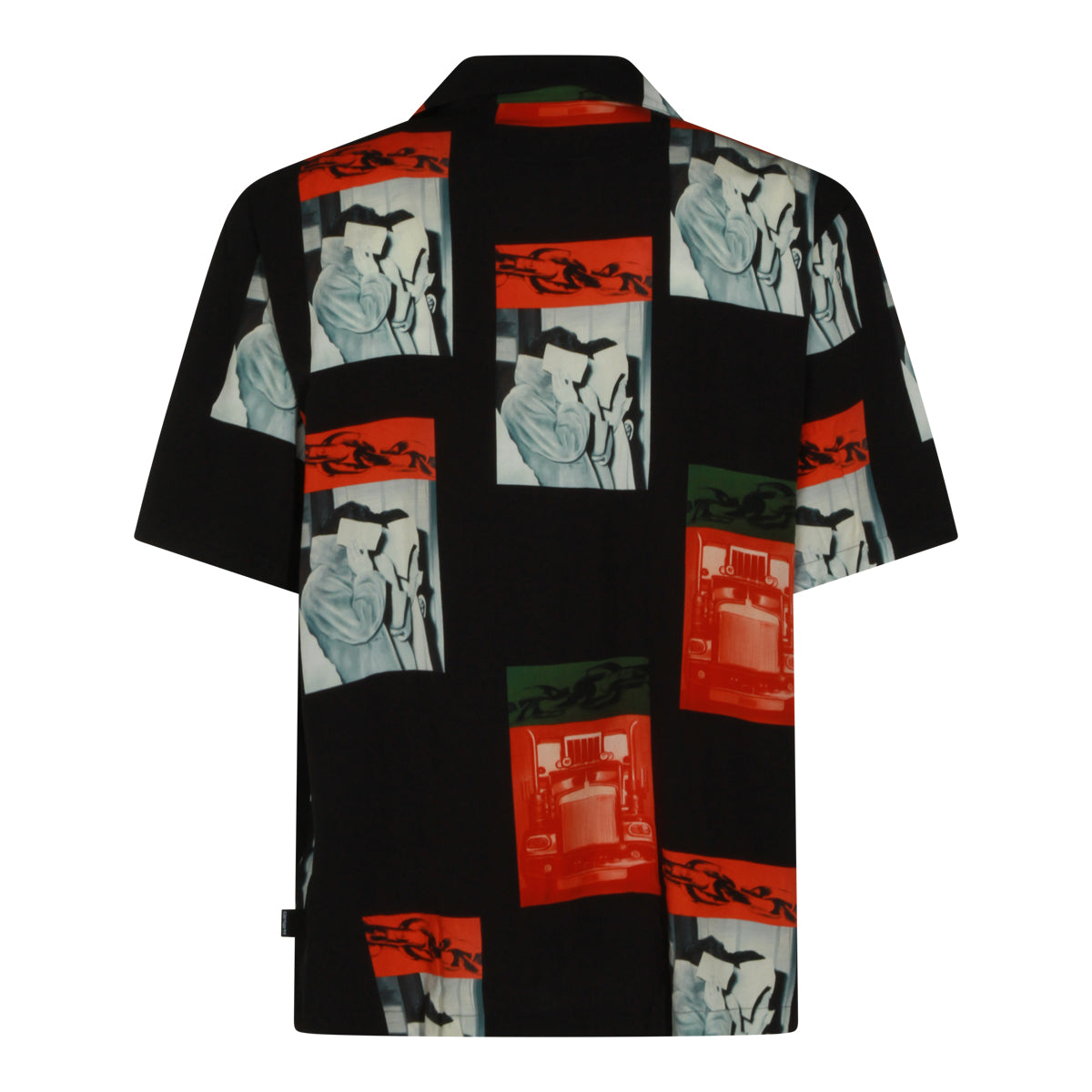BLACK AND RED VISCOSE SHIRT