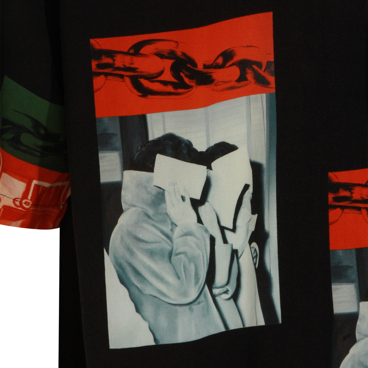 BLACK AND RED VISCOSE SHIRT