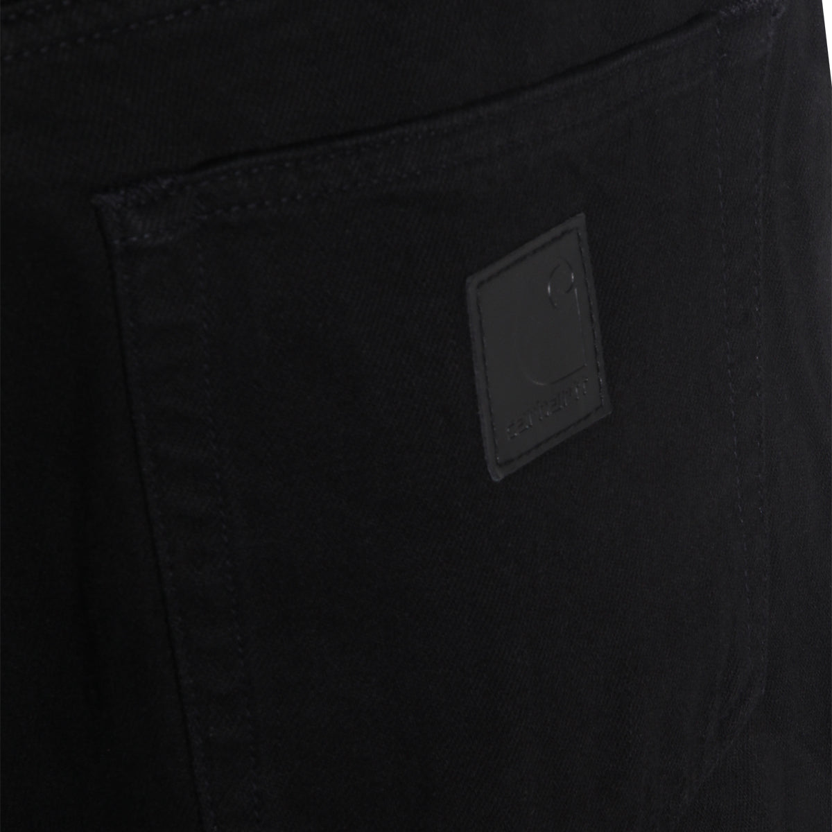 BLACK RINSED COTTON AARON PANT
