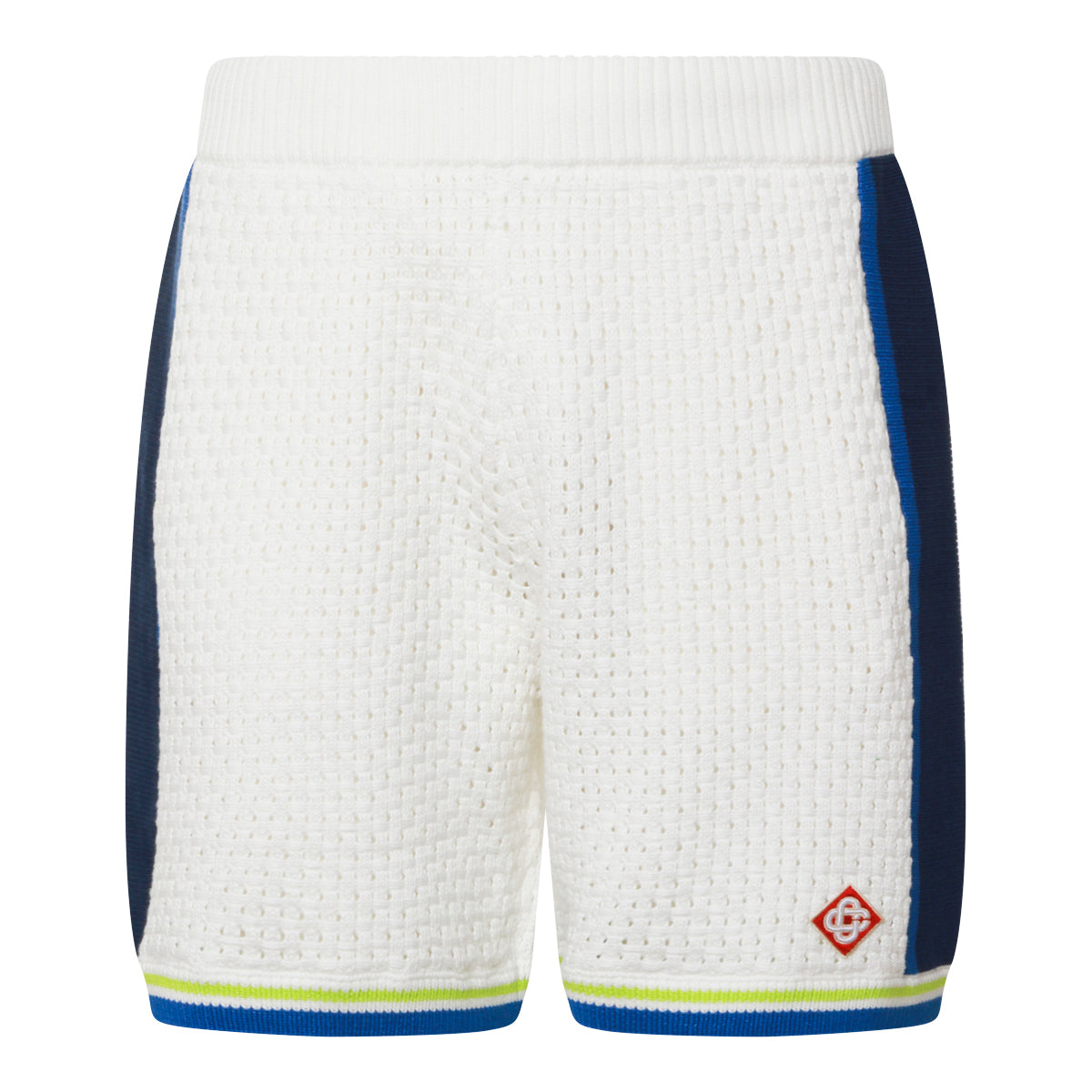 WHITE AND BLUE COTTON SHORTS