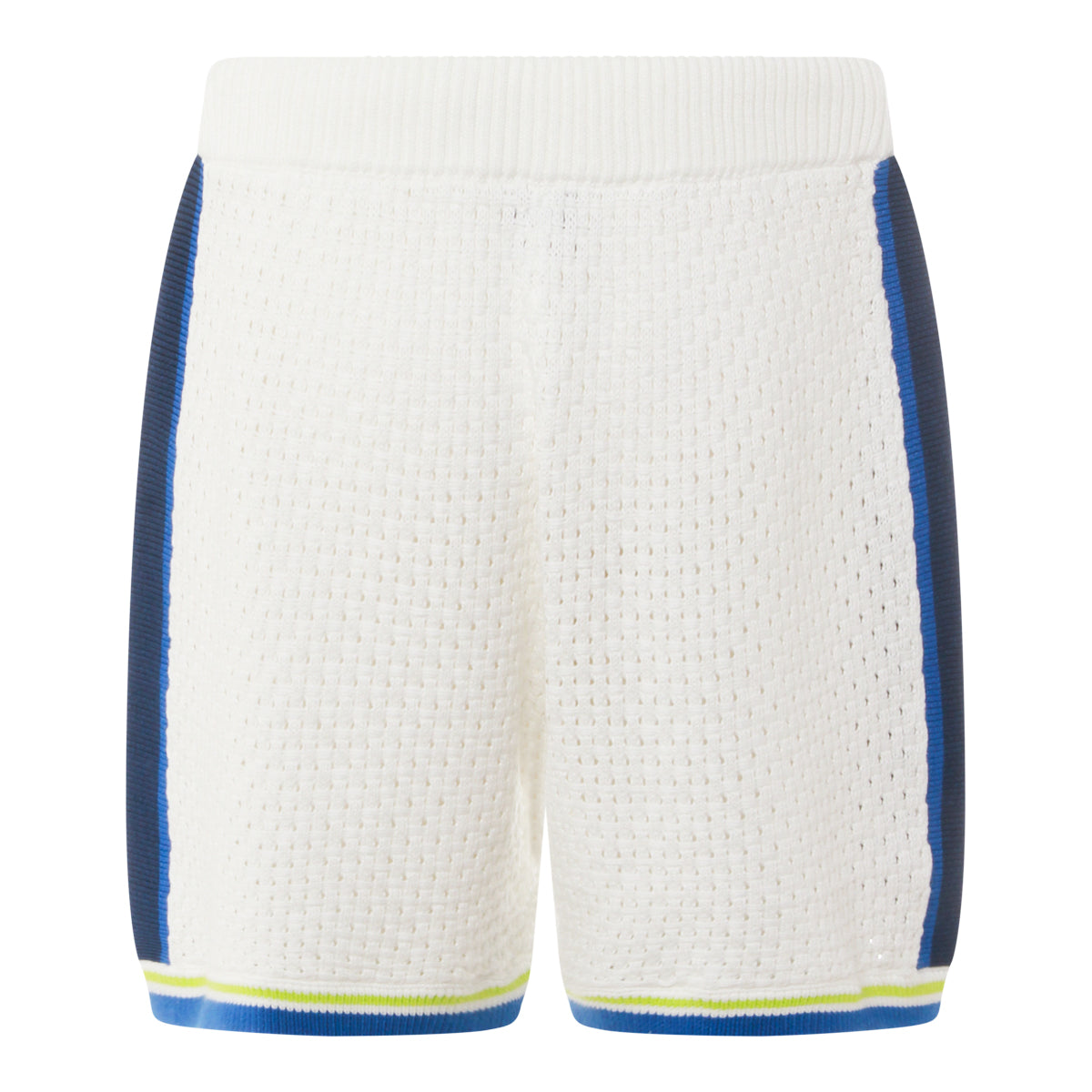 WHITE AND BLUE COTTON SHORTS