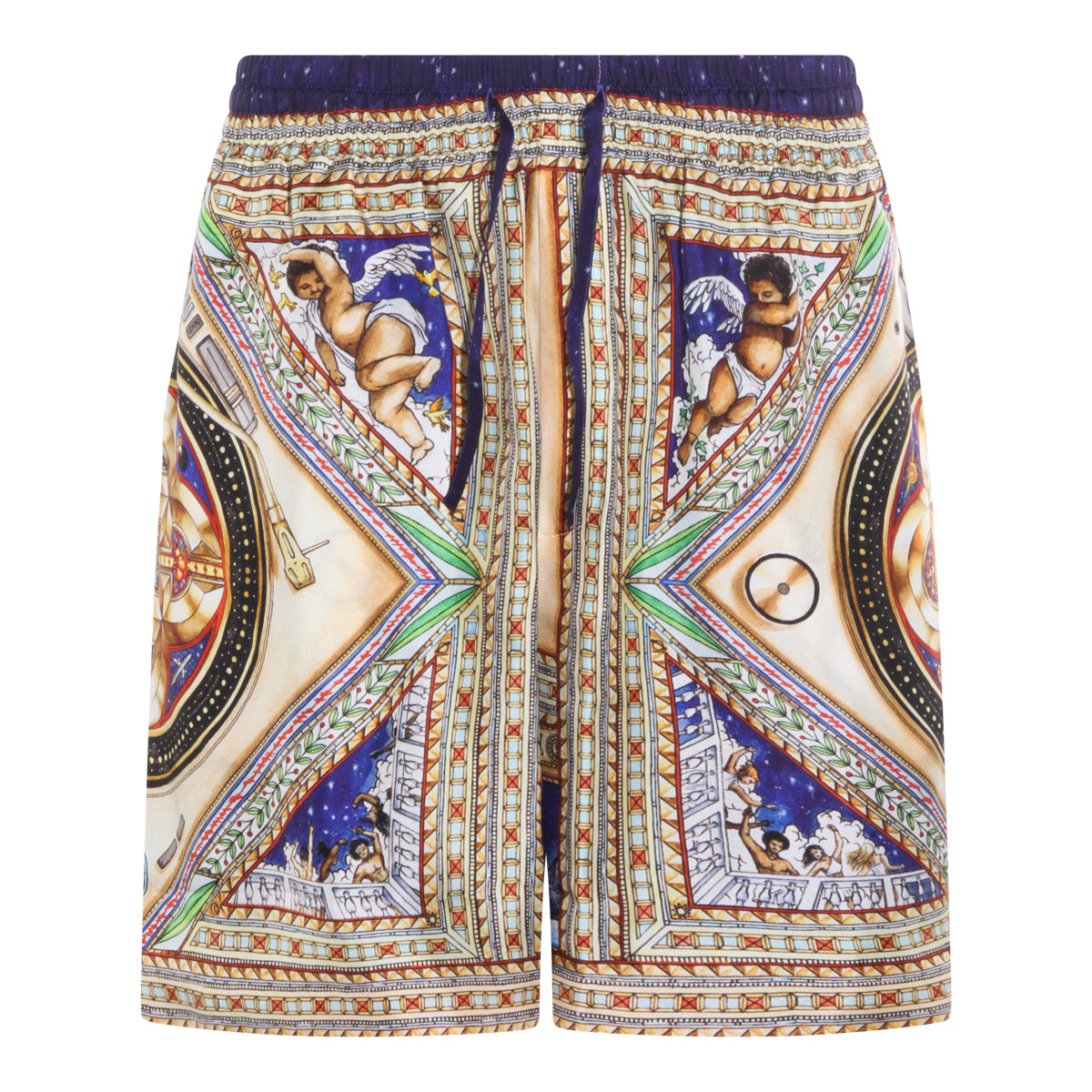 MULTICOLOR SILK SHORTS